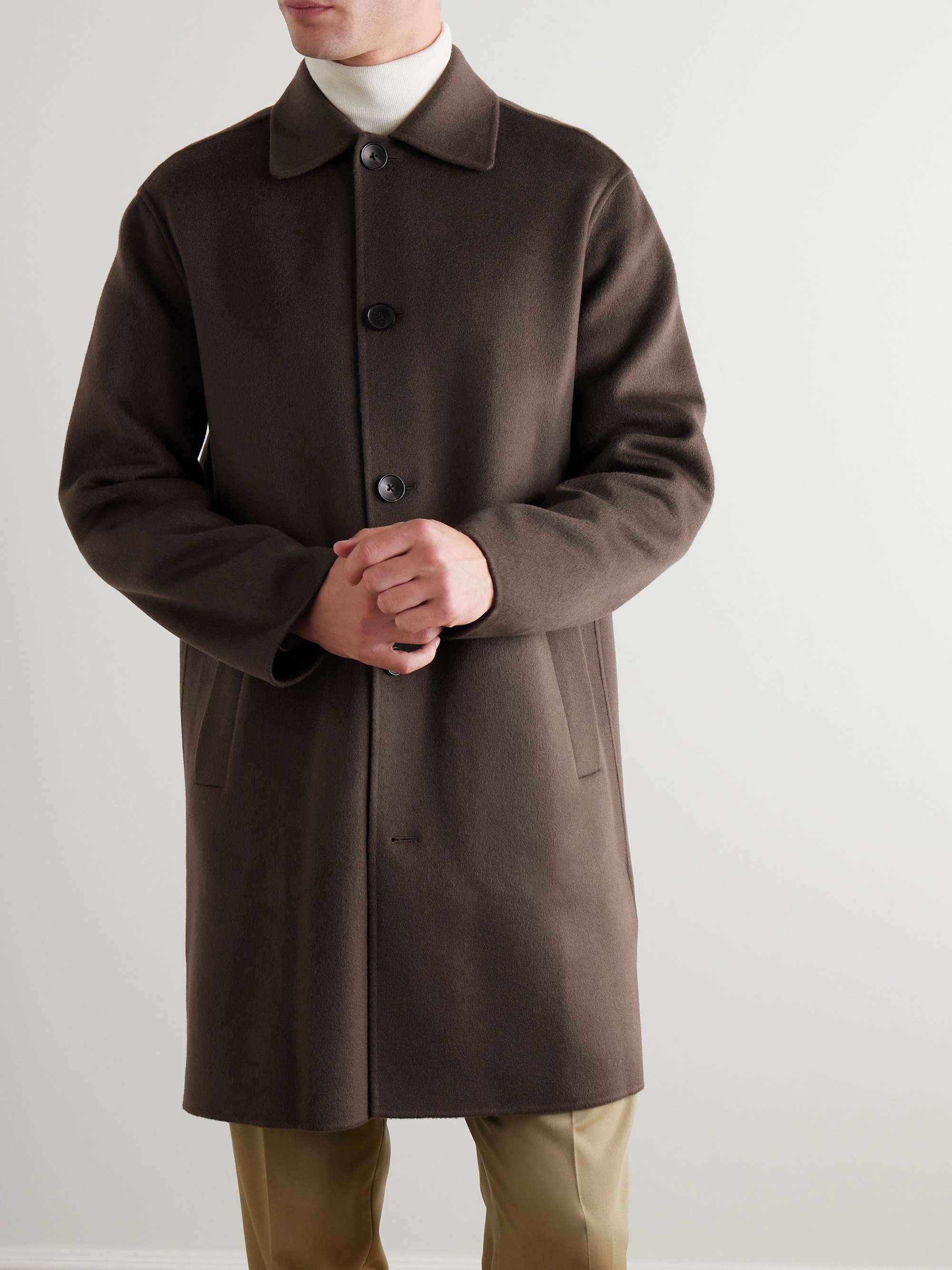Double-Faced Wool and Cashmere-Blend Felt Car Coat view