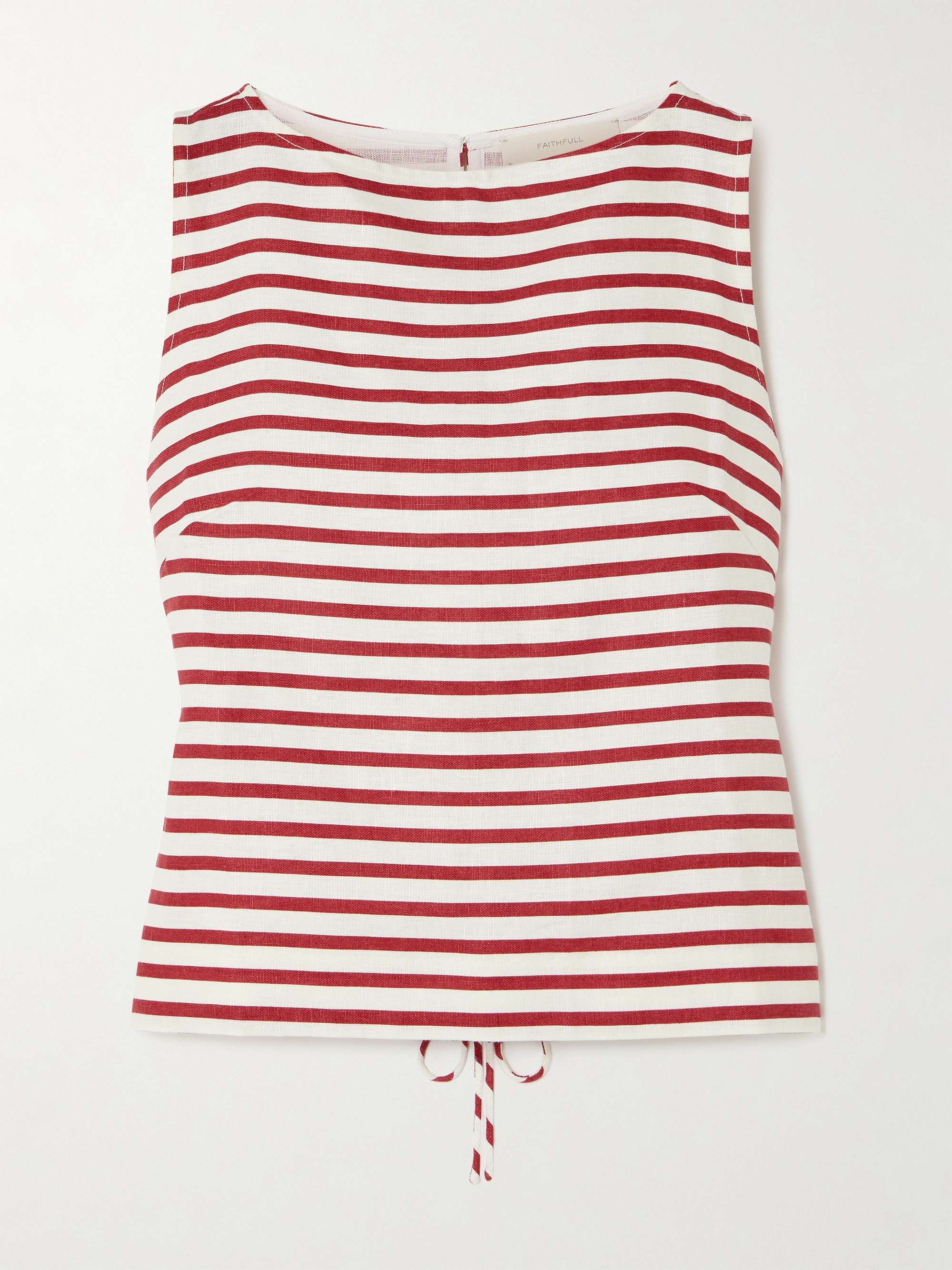 Kelly striped linen top view