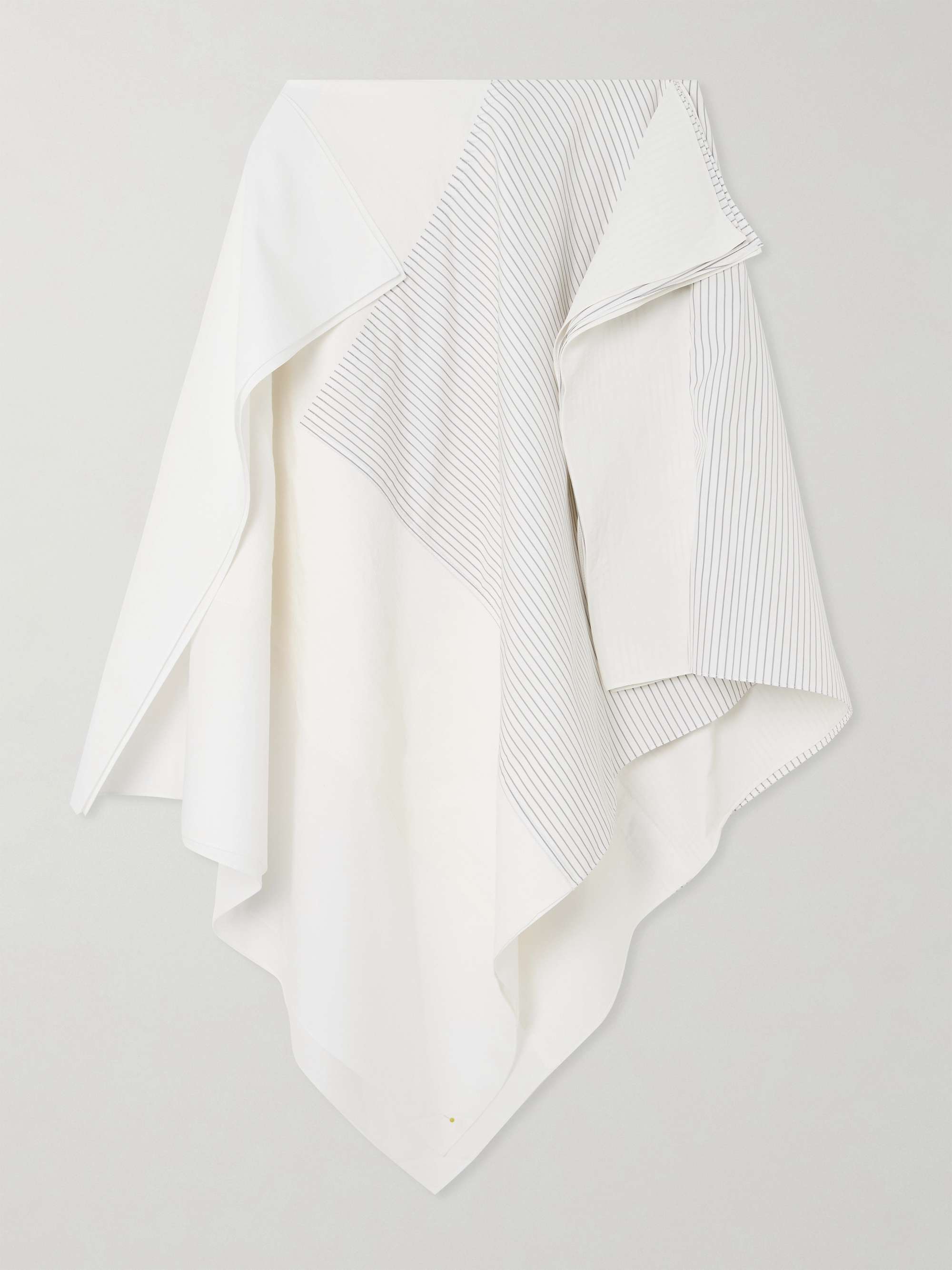 Asymmetric striped patchwork cotton-poplin midi skirt view