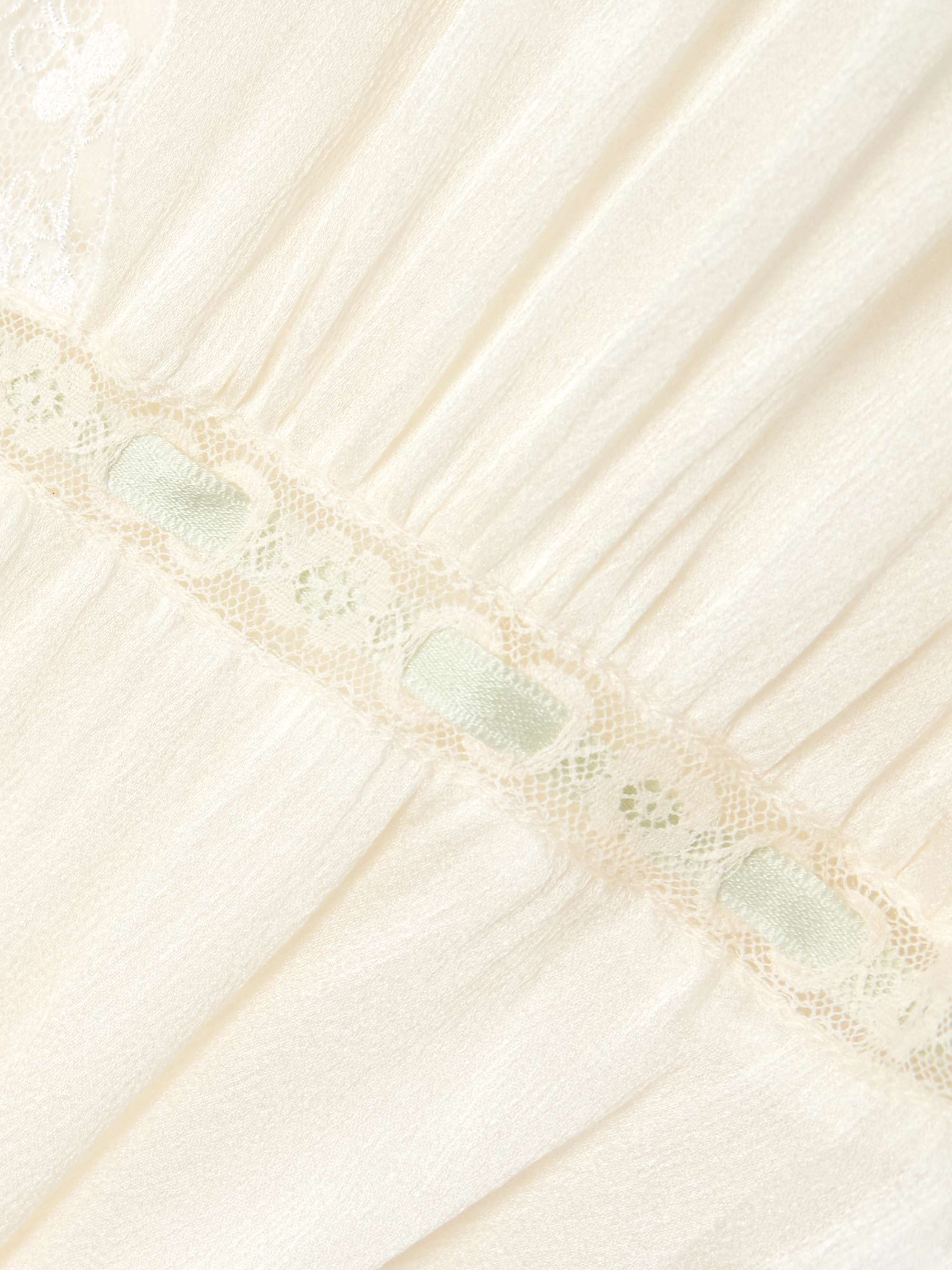 Lace-trimmed silk-charmeuse top view