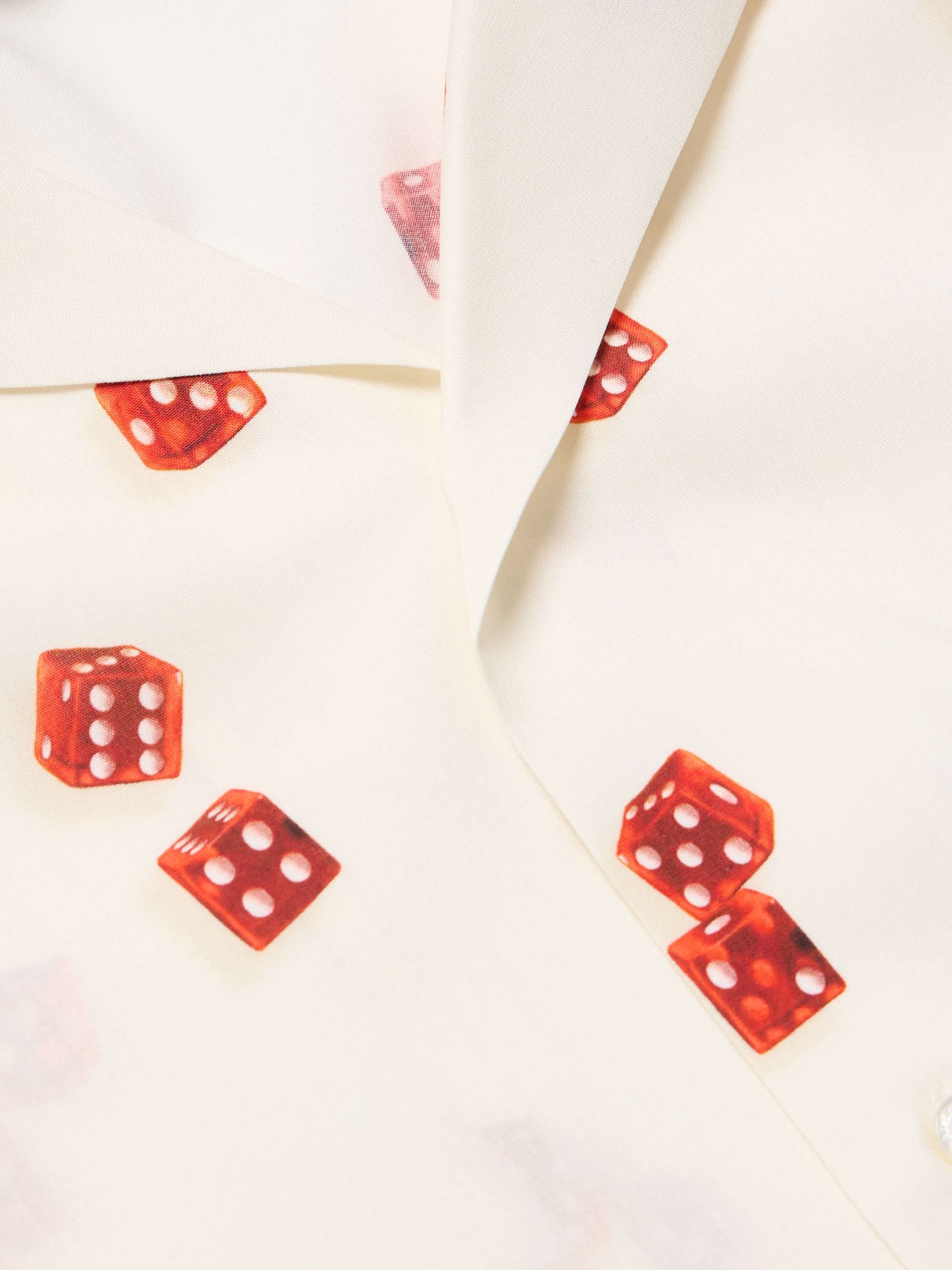 Dice Convertible-Collar Printed Satin Shirt view