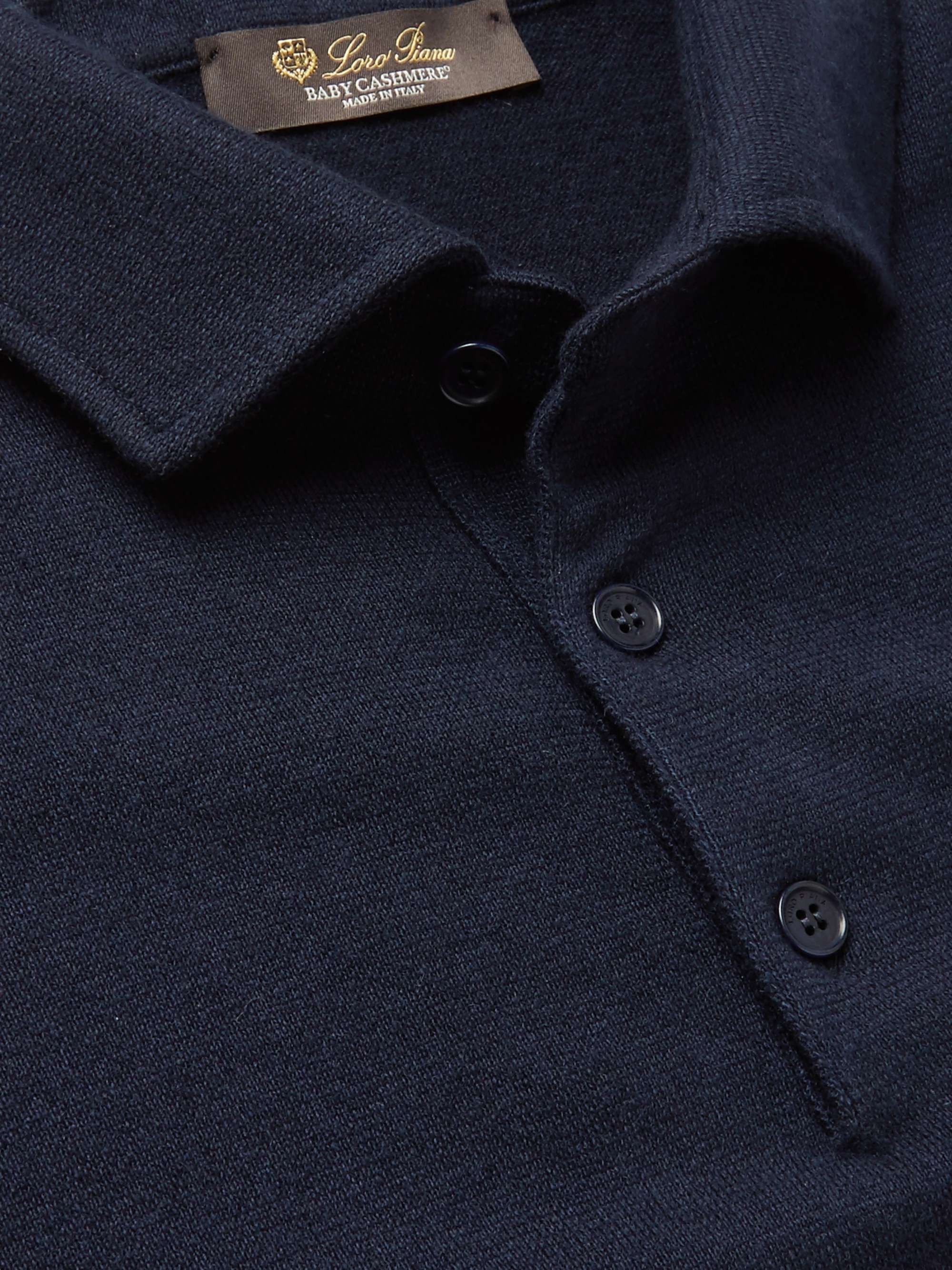 Slim-Fit Baby Cashmere Polo Shirt view