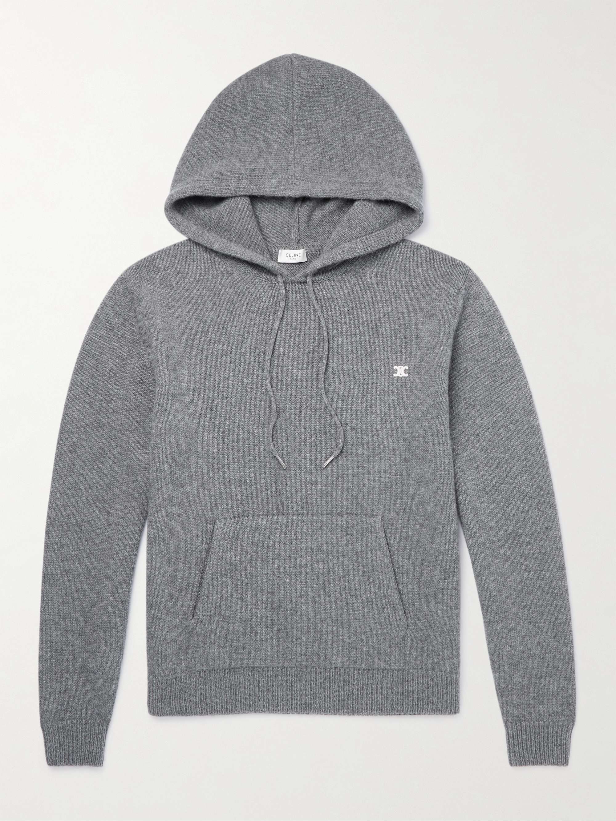 Logo-Embroidered Wool and Cashmere-Blend Hoodie view
