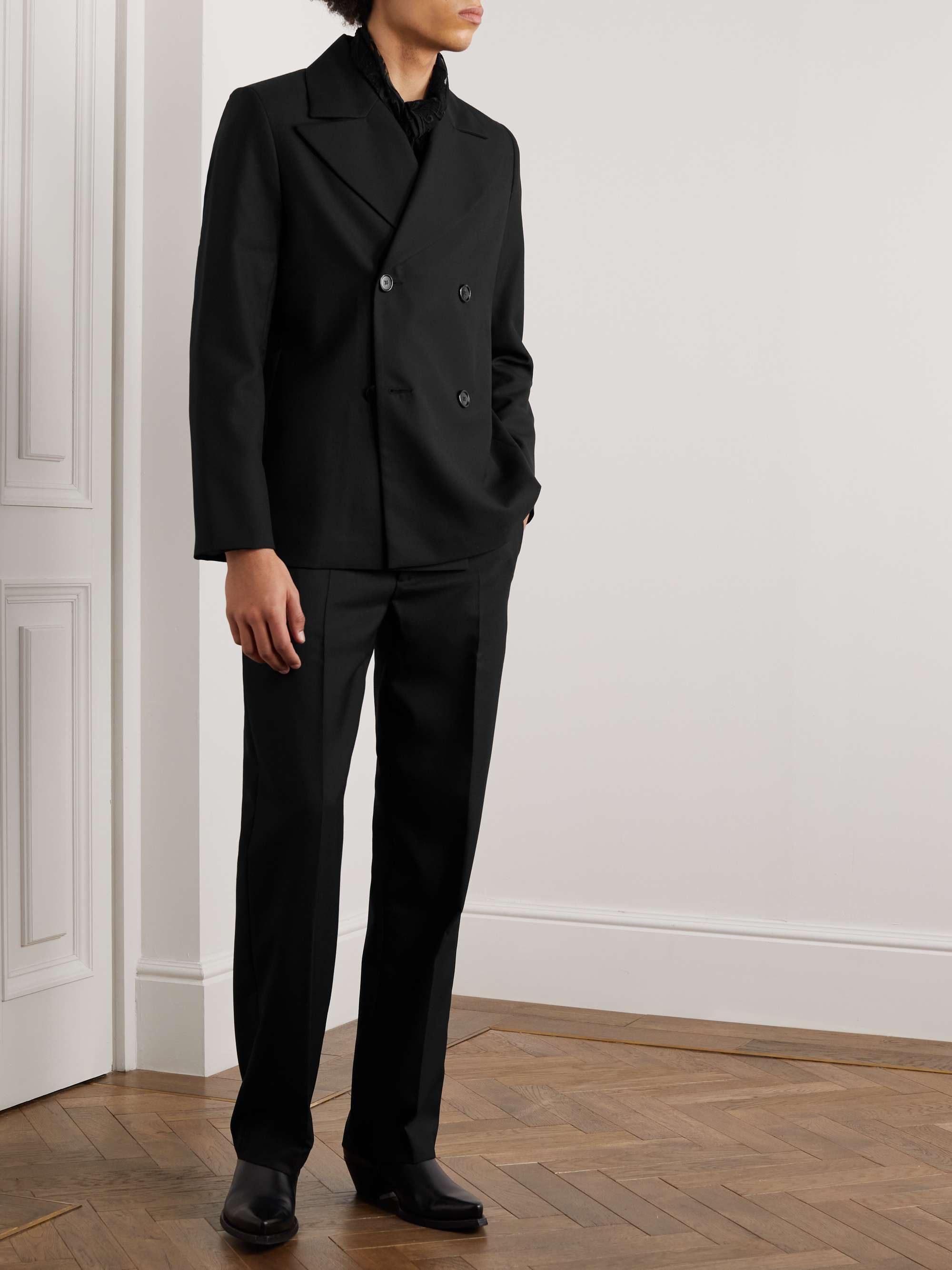 Mike Straight-Leg Twill Suit Trousers view