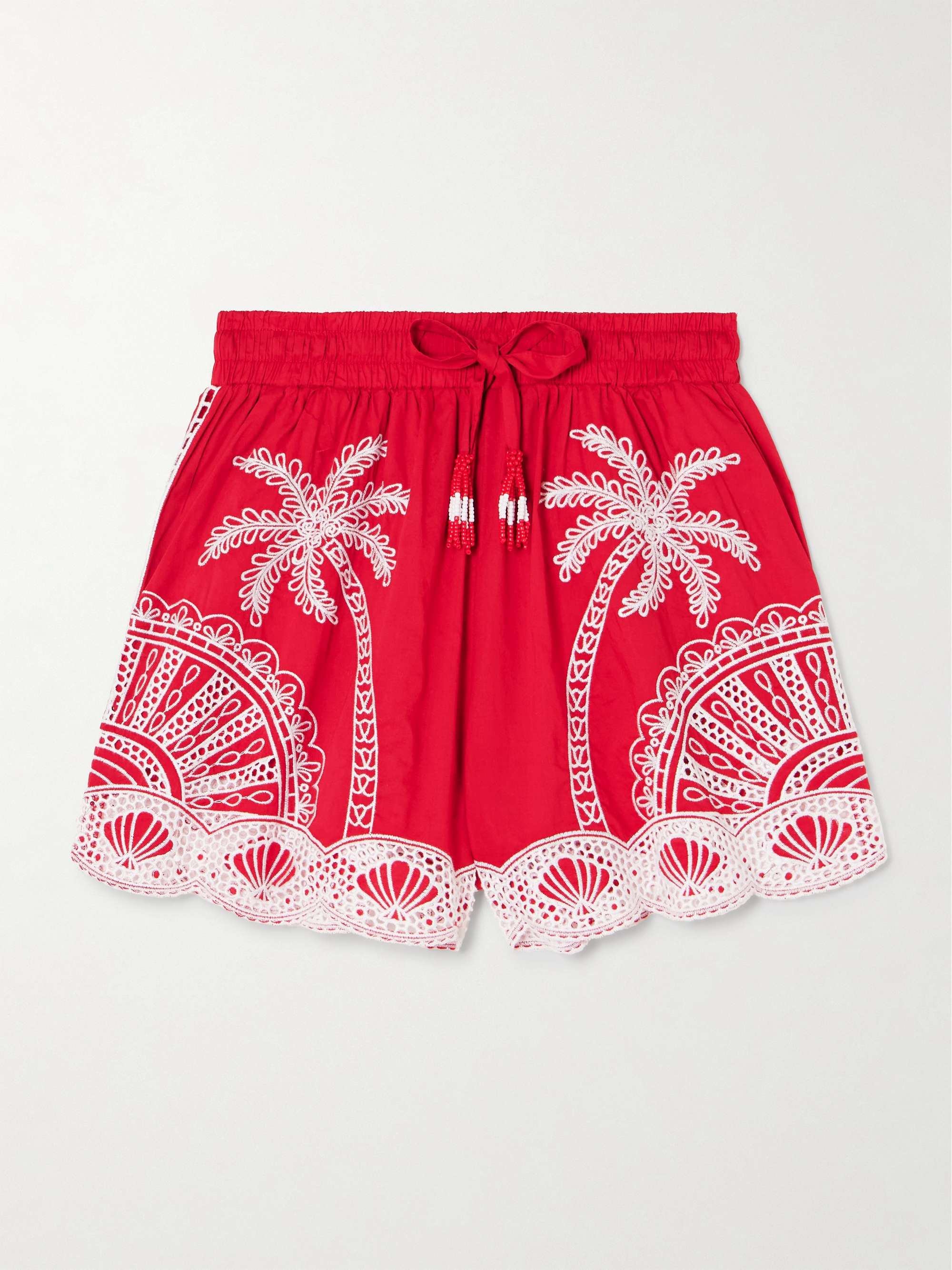 Scalloped broderie anglaise cotton shorts view