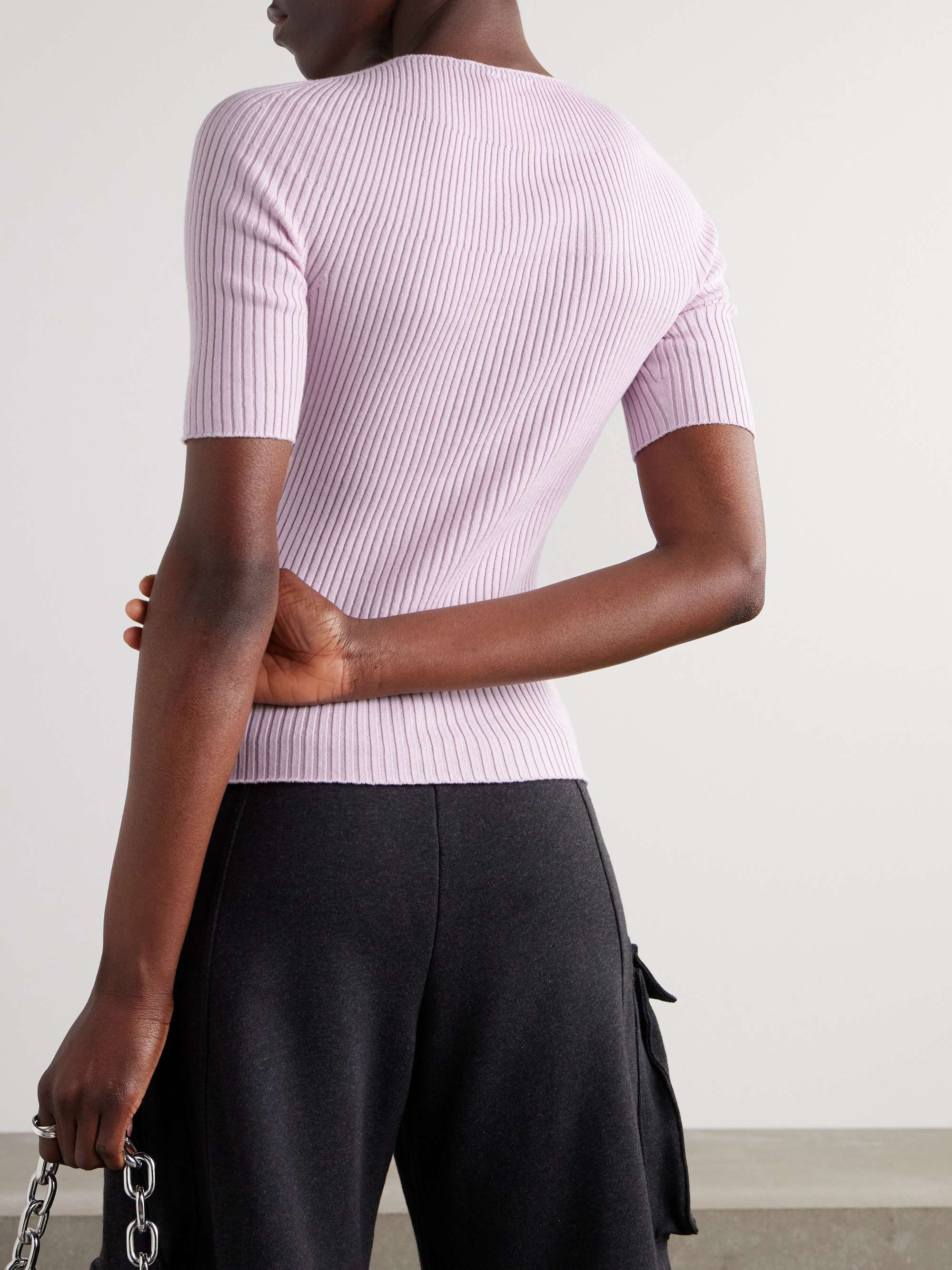 Ribbed cotton and wool-blend sweater view