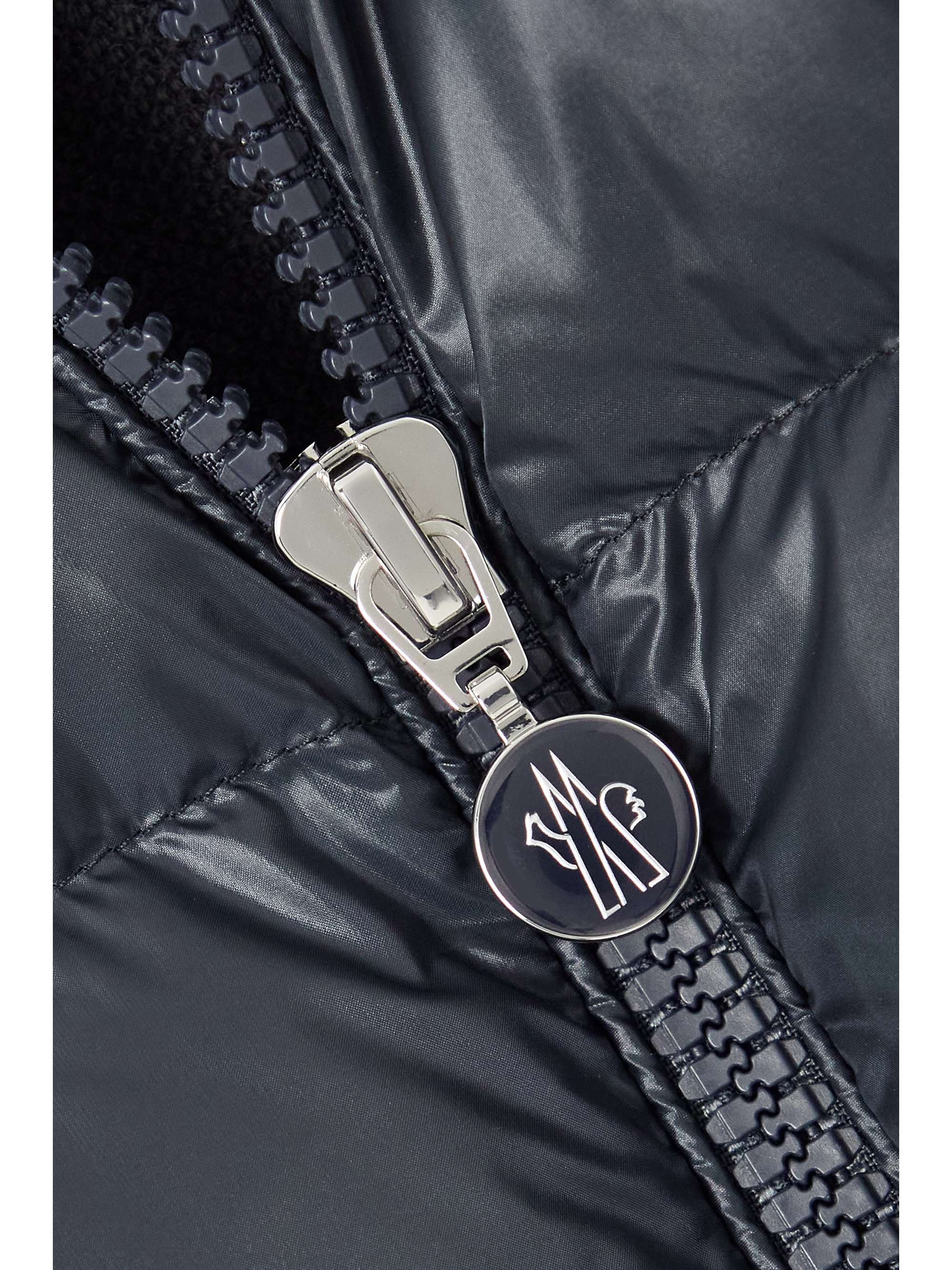 Appliquéd cotton-blend jersey and quilted shell down jacket view