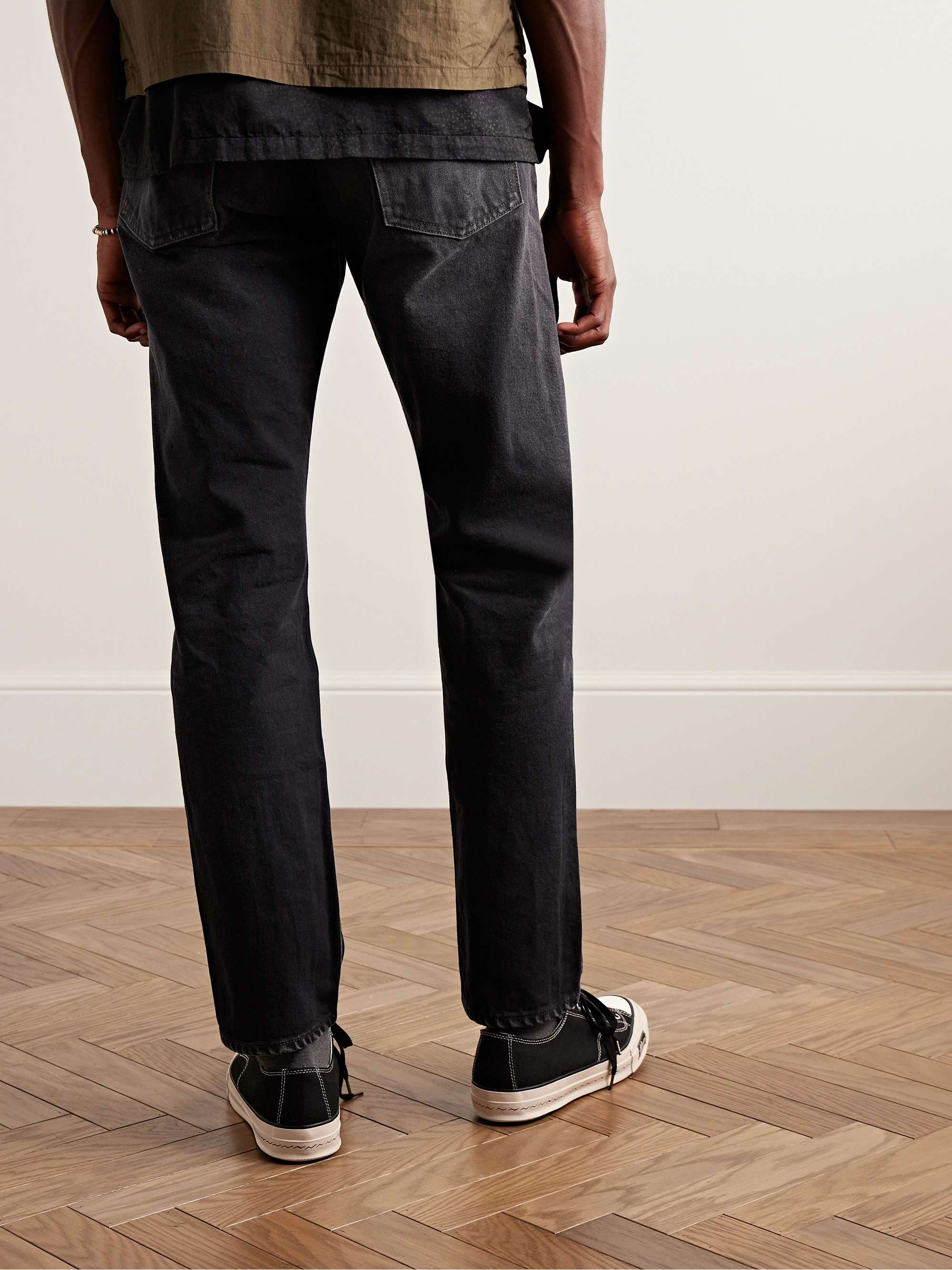 Slim-Fit Straight-Leg Stone-Washed Jeans view