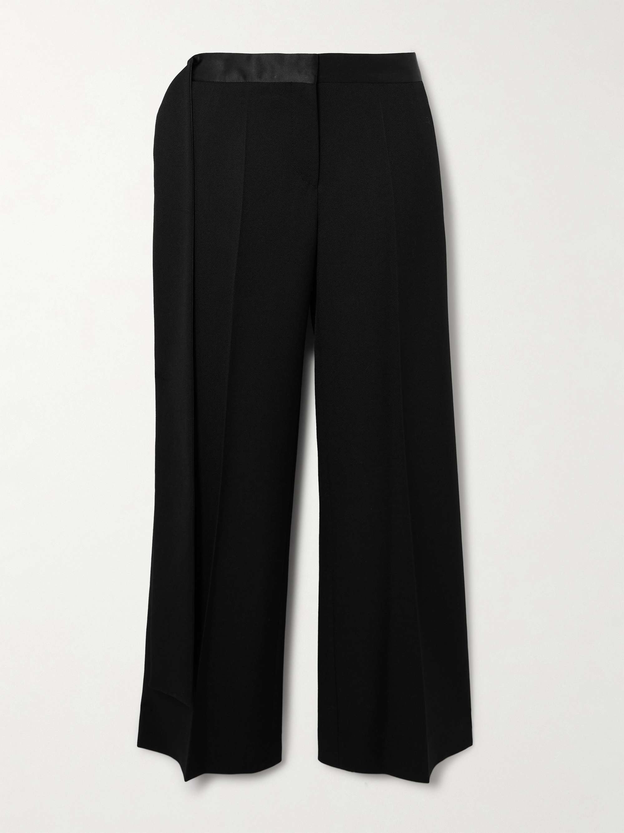 Gigi satin-trimmed crepe straight-leg pants view