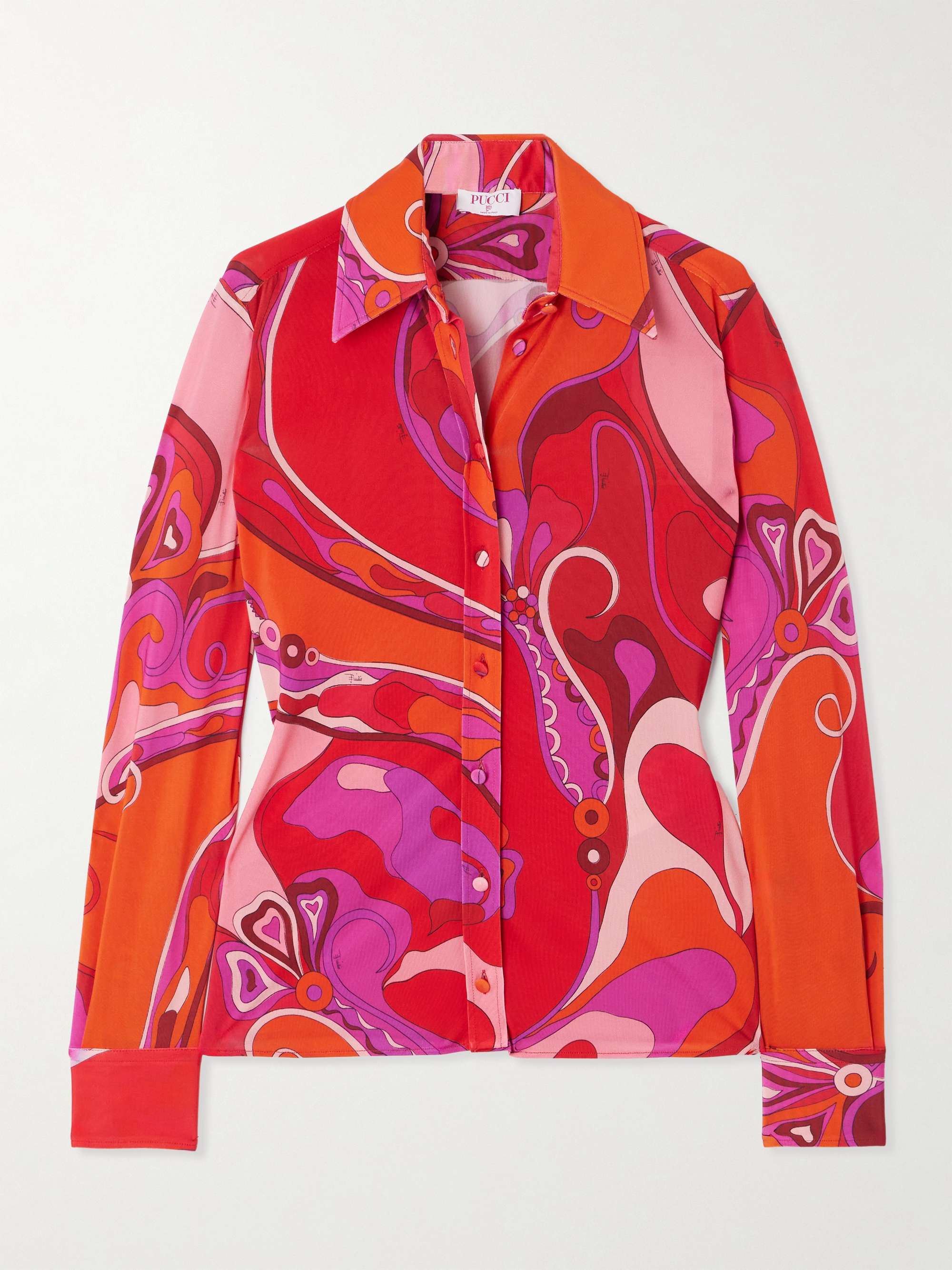 Printed satin-jersey shirt view