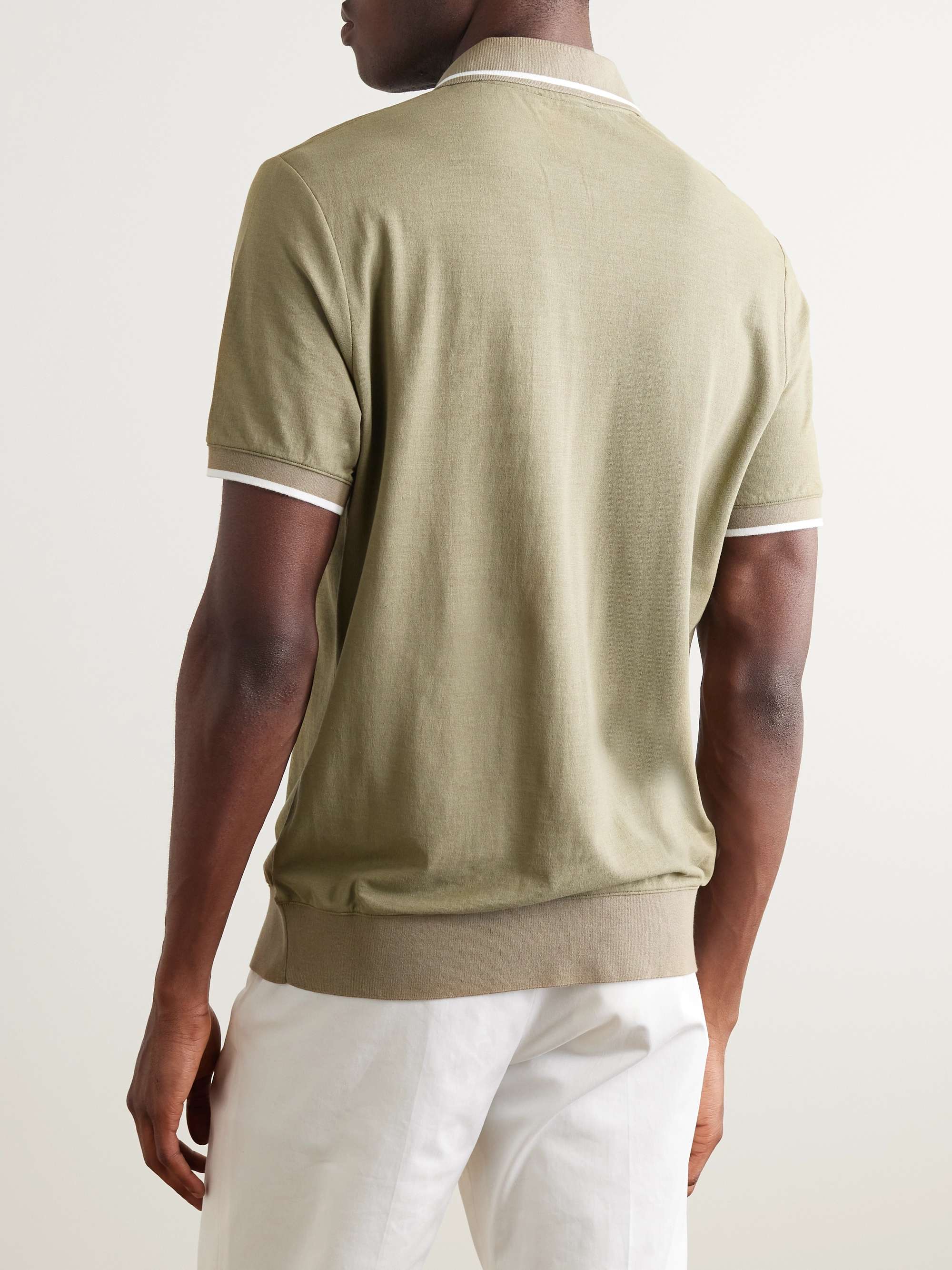 Open-Collar Cotton Polo Shirt view