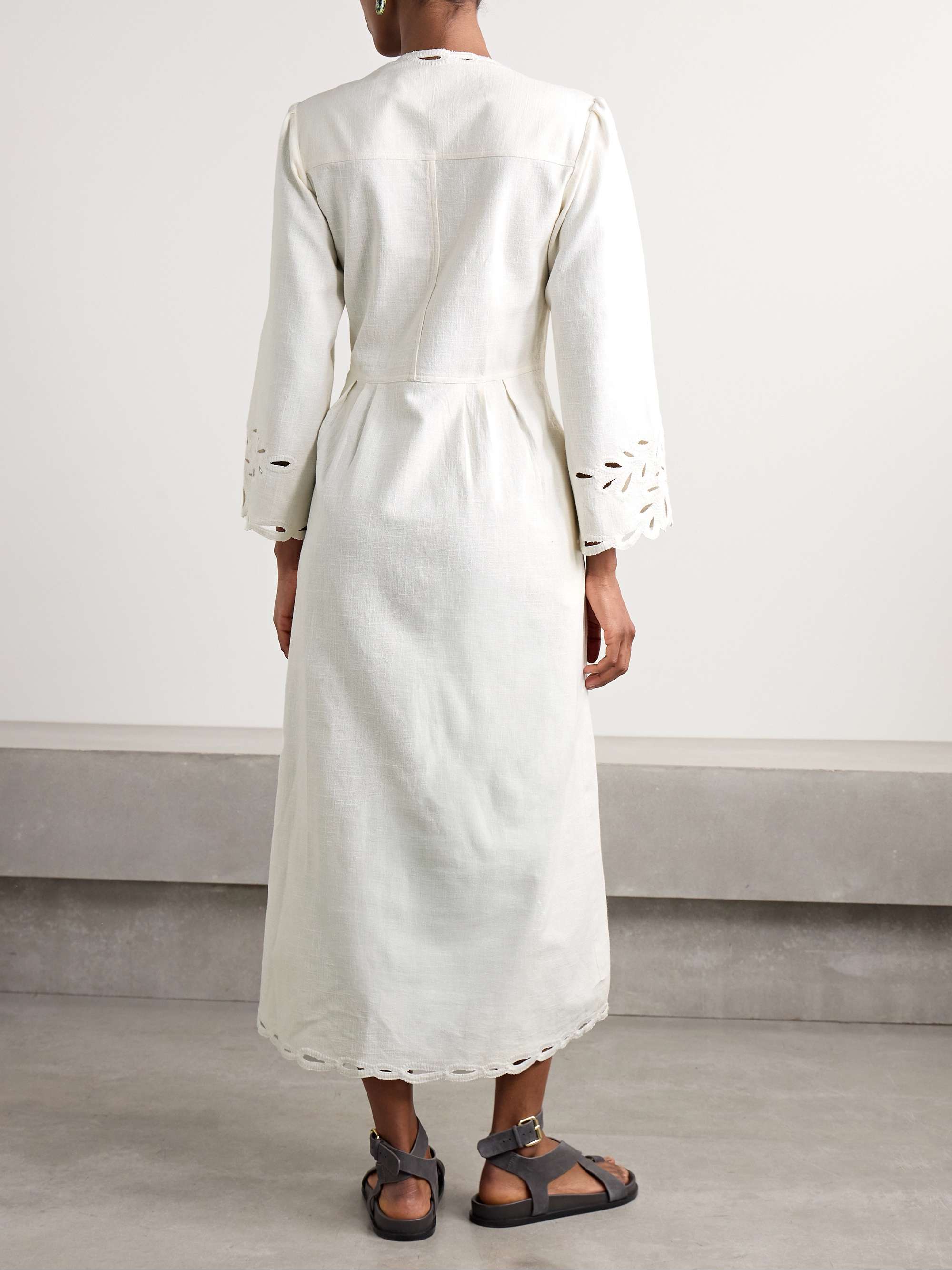 Tianny pleated broderie anglaise cotton midi dress view