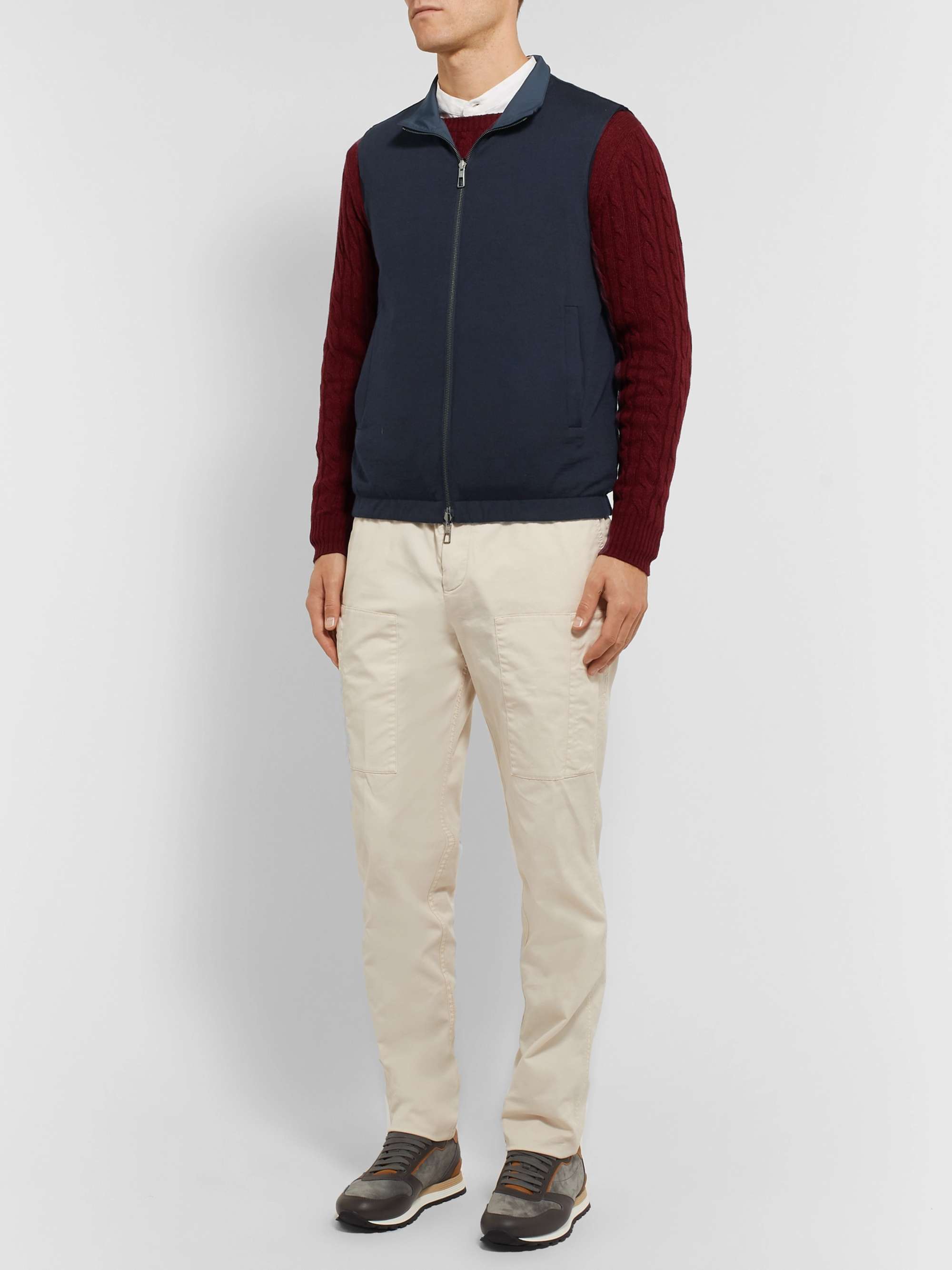 Slim-Fit Reversible Storm System Shell and Super Wish Virgin Wool Gilet view