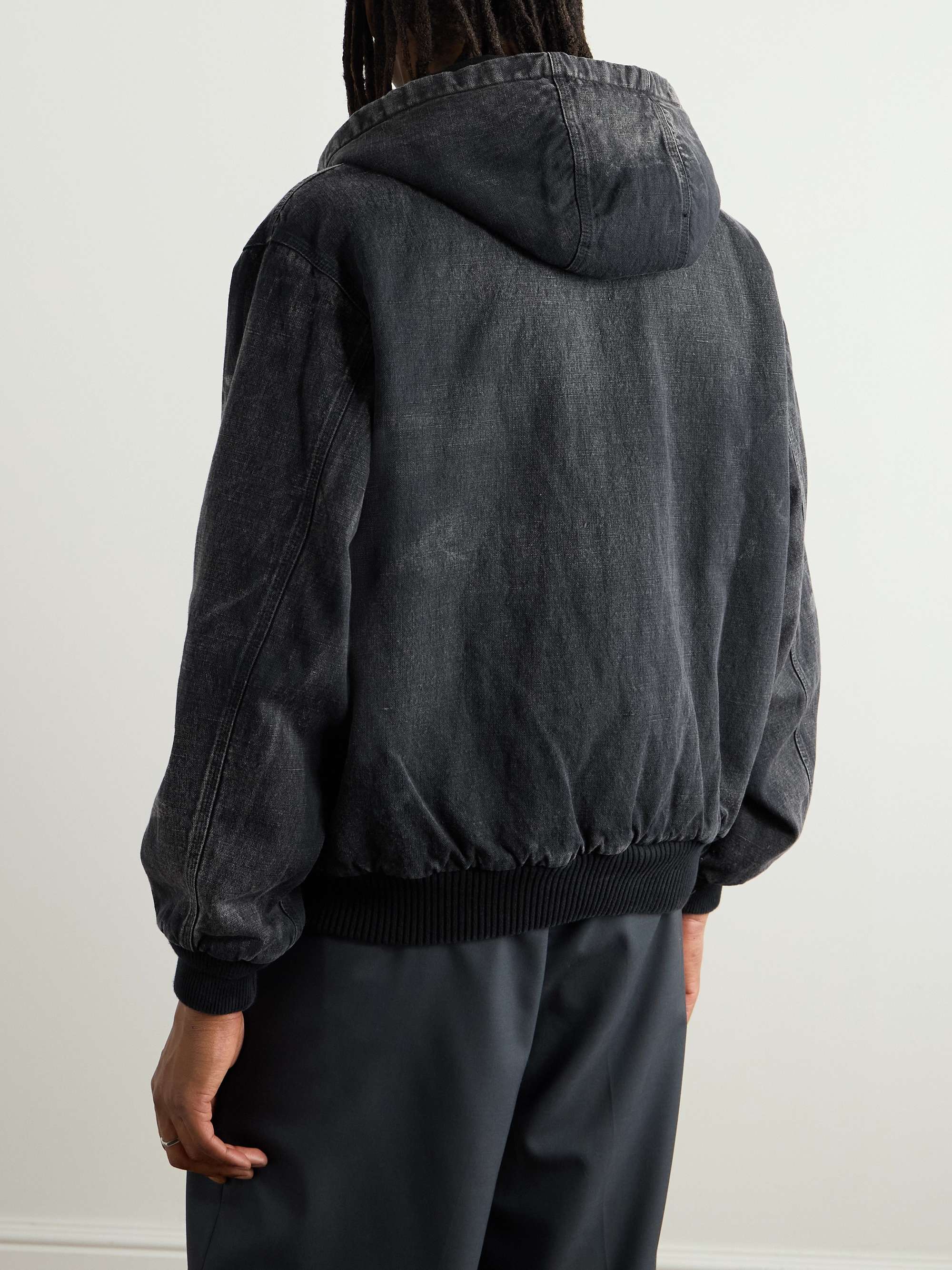 Cotton, Hemp and Silk-Blend Canvas Hooded Jacket view