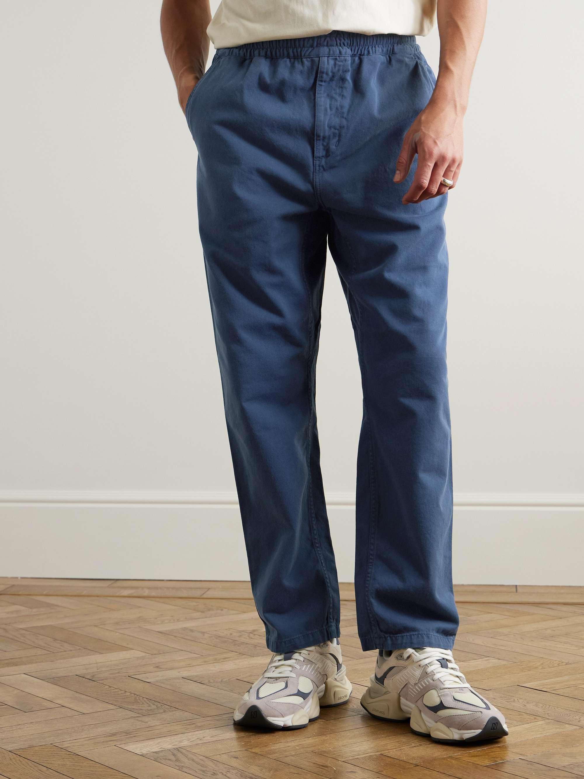 Flint Straight-Leg Garment-Dyed Cotton-Twill Trousers view