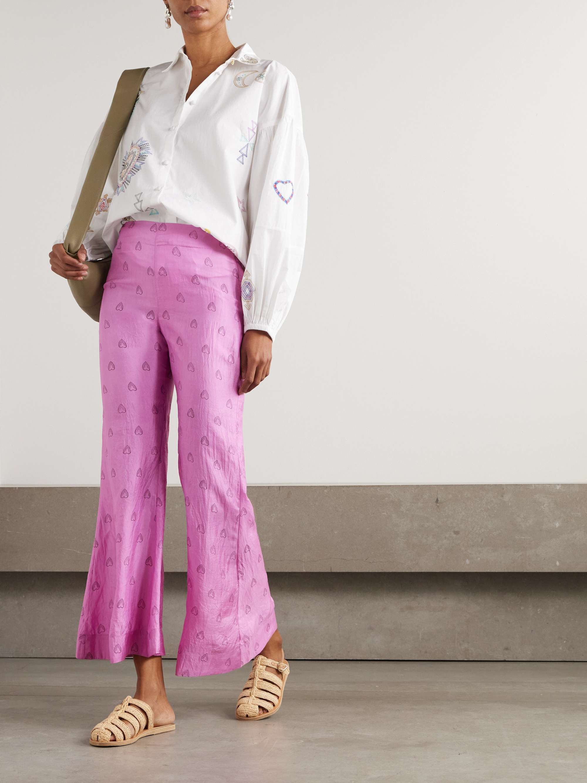 Farah printed silk flared pants view