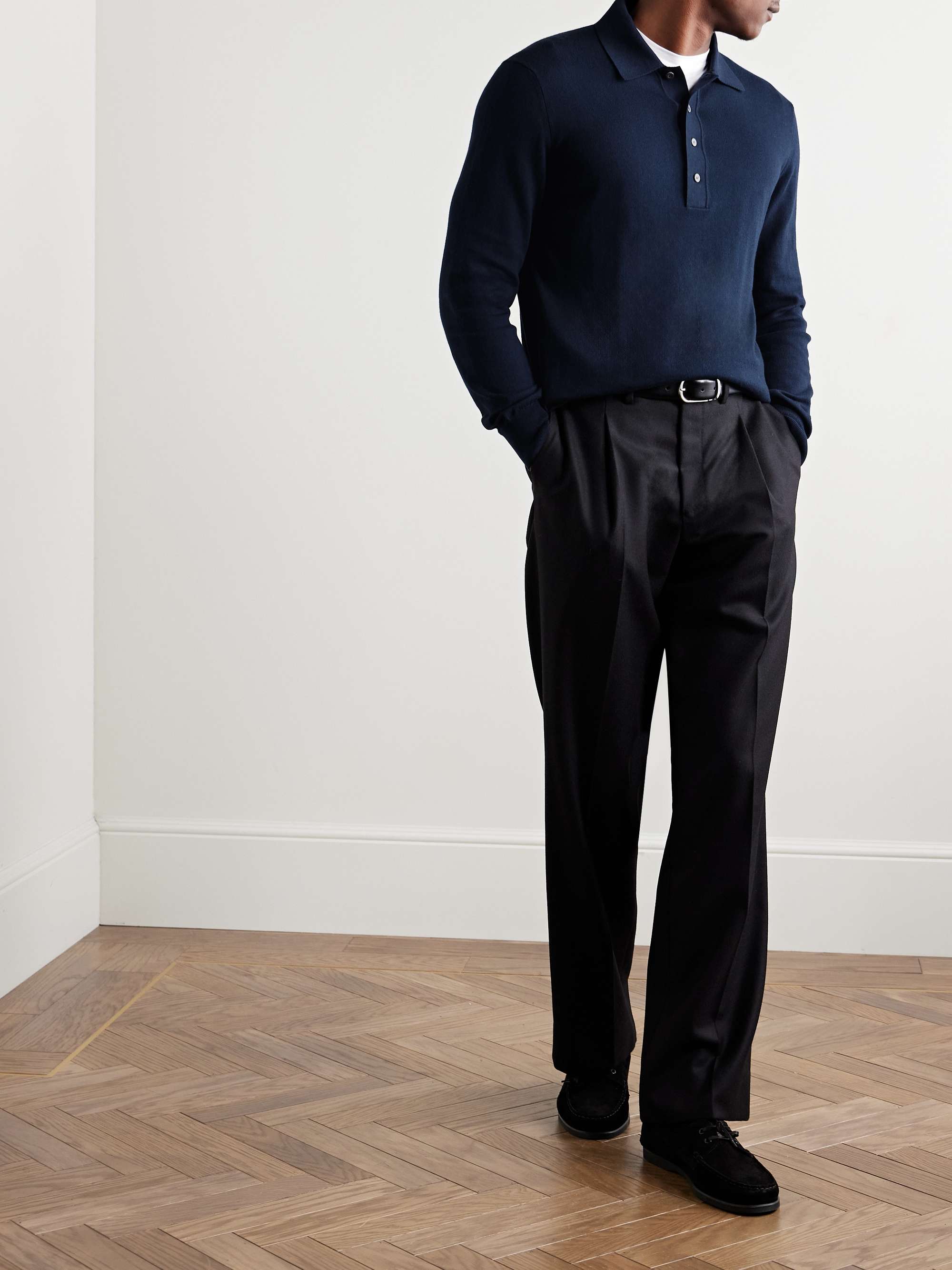 Cotton and Cashmere-Blend Polo Shirt view