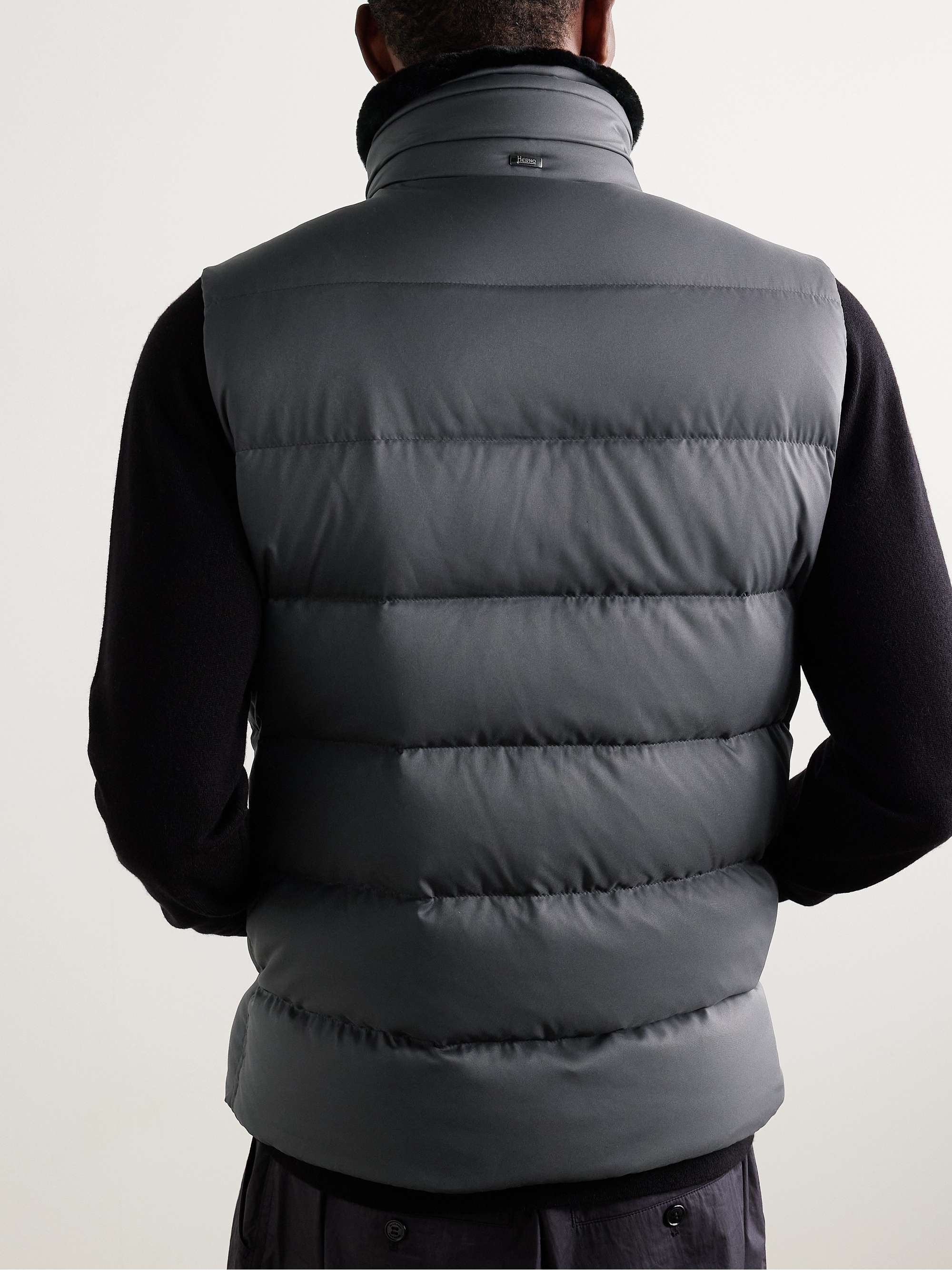 Faux Shearling-Trimmed Quilted Shell Down Gilet view