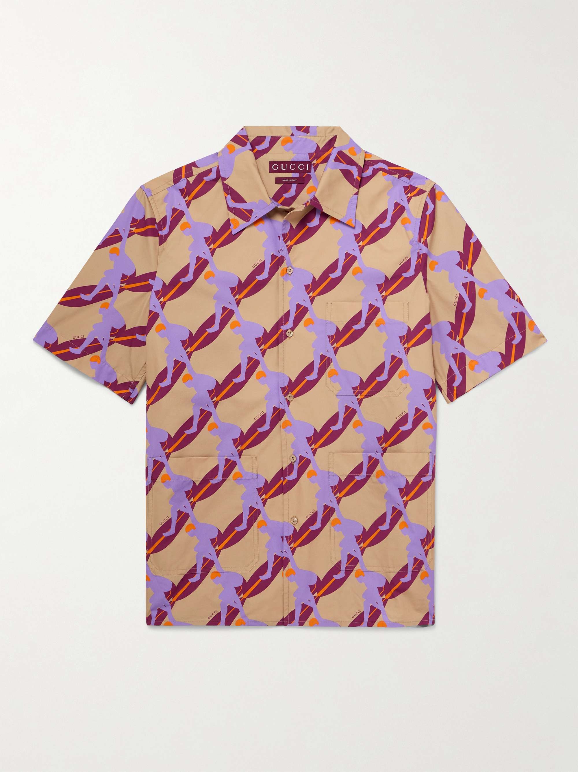 Oversized Camp-Collar Printed Cotton-Poplin Shirt view