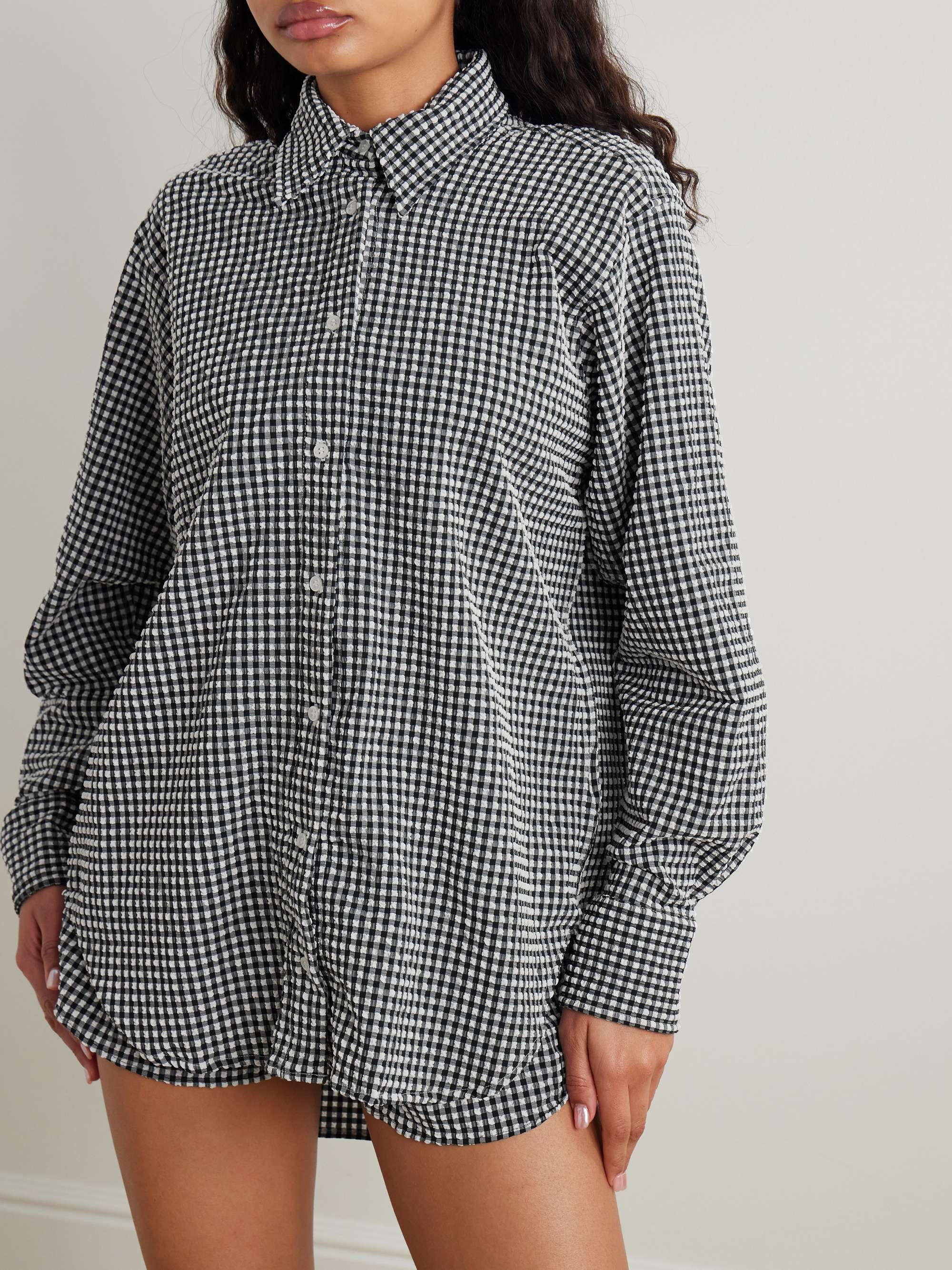 Gingham seersucker shirt view