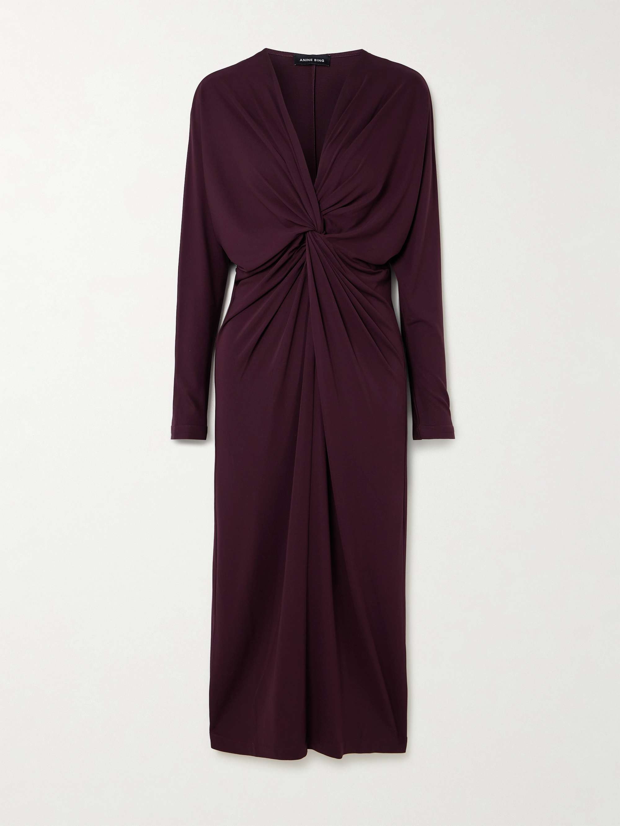 Mathilde knotted stretch-crepe midi dress view