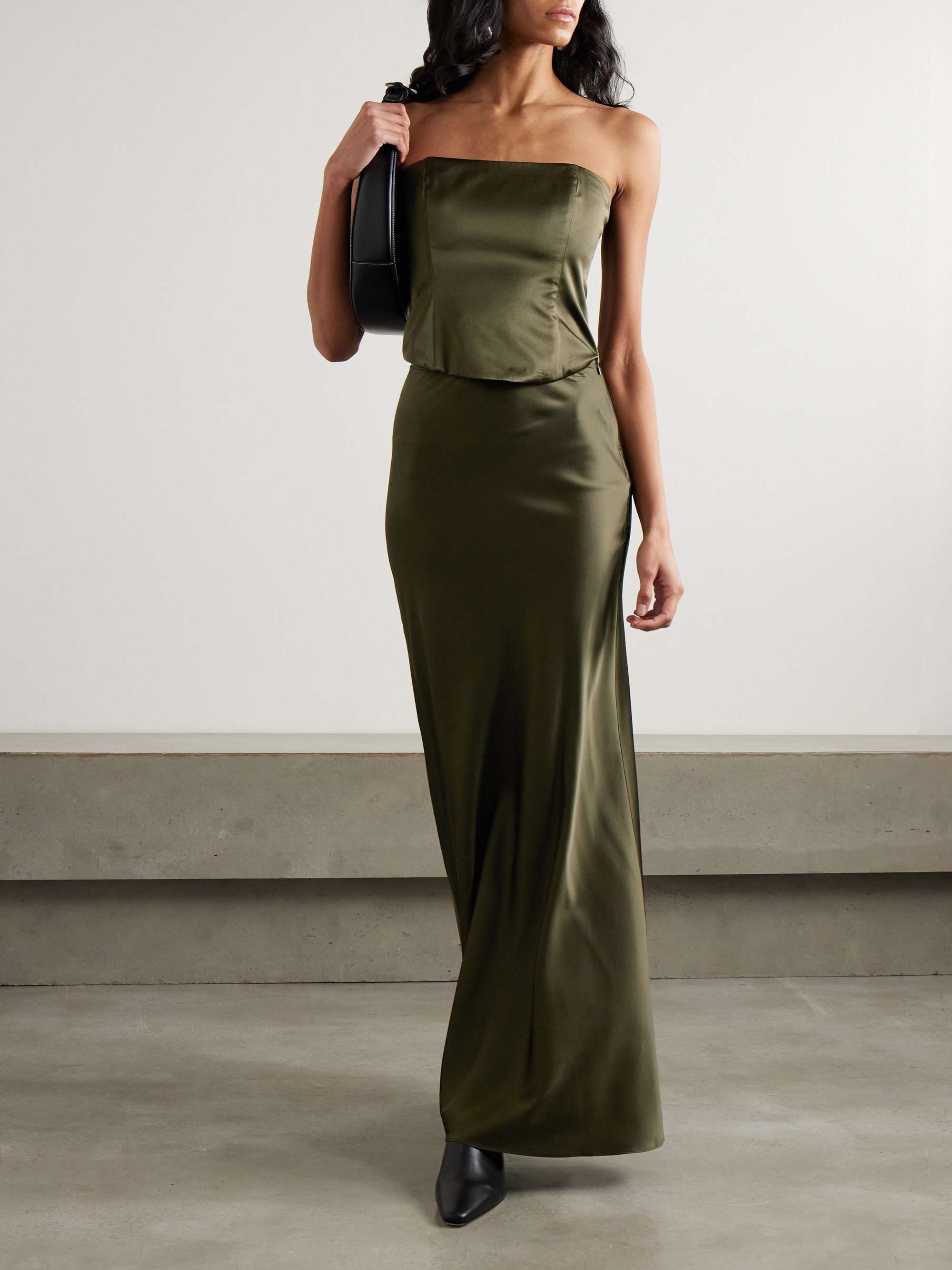 Odin silk-blend satin maxi skirt view