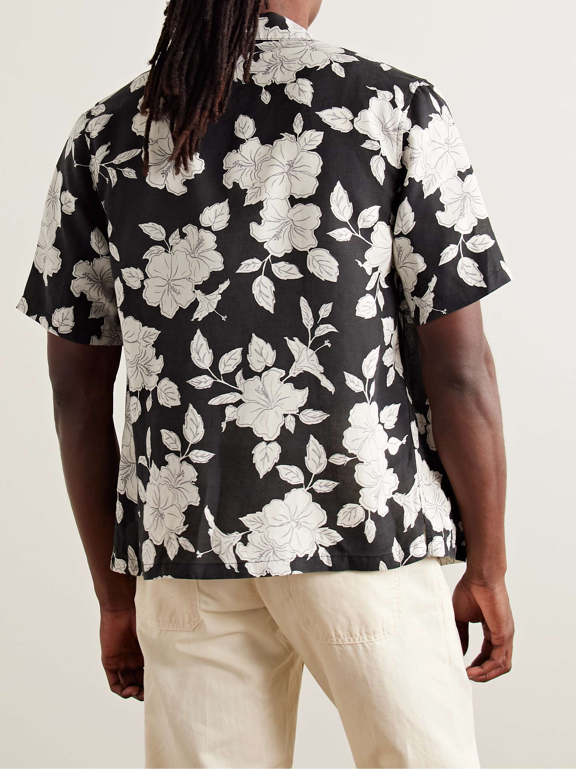 Air Convertible-Collar Floral-Print Linen and Lyocell-Blend Shirt view