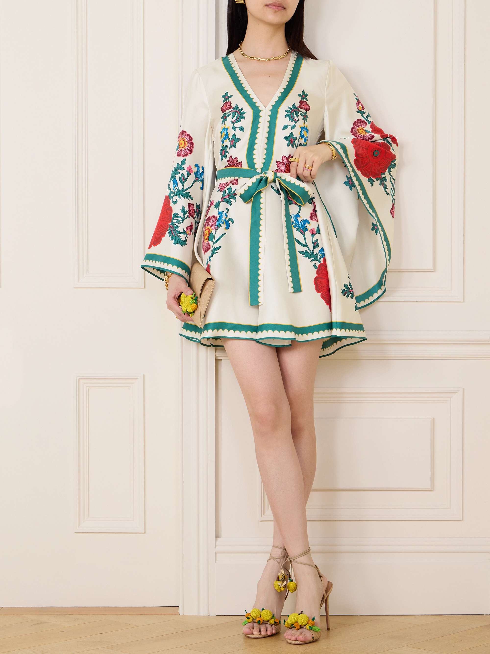 + Orlebar Brown Magnifico belted floral-print silk-twill mini dress view