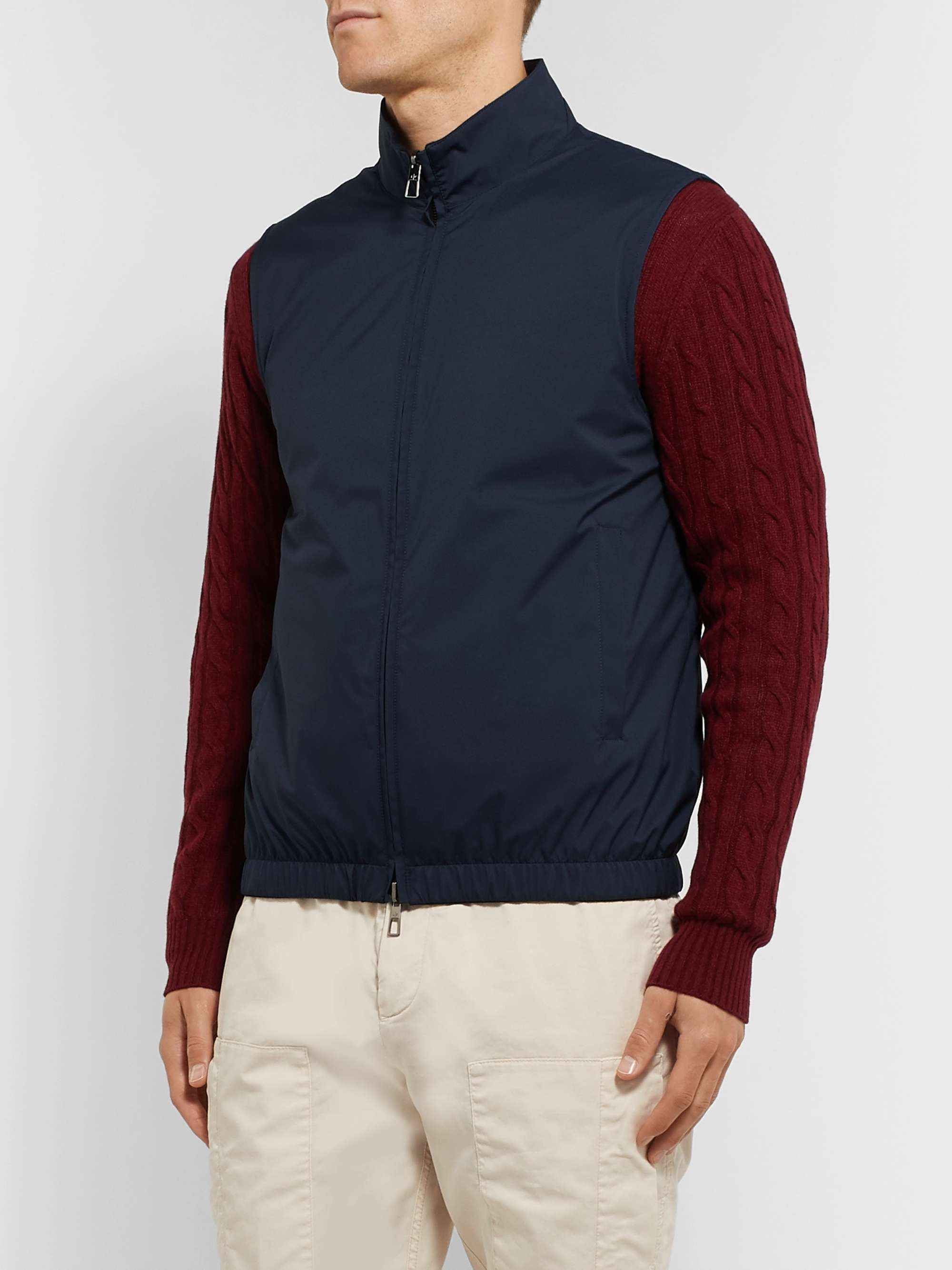 Slim-Fit Reversible Storm System Shell and Super Wish Virgin Wool Gilet view