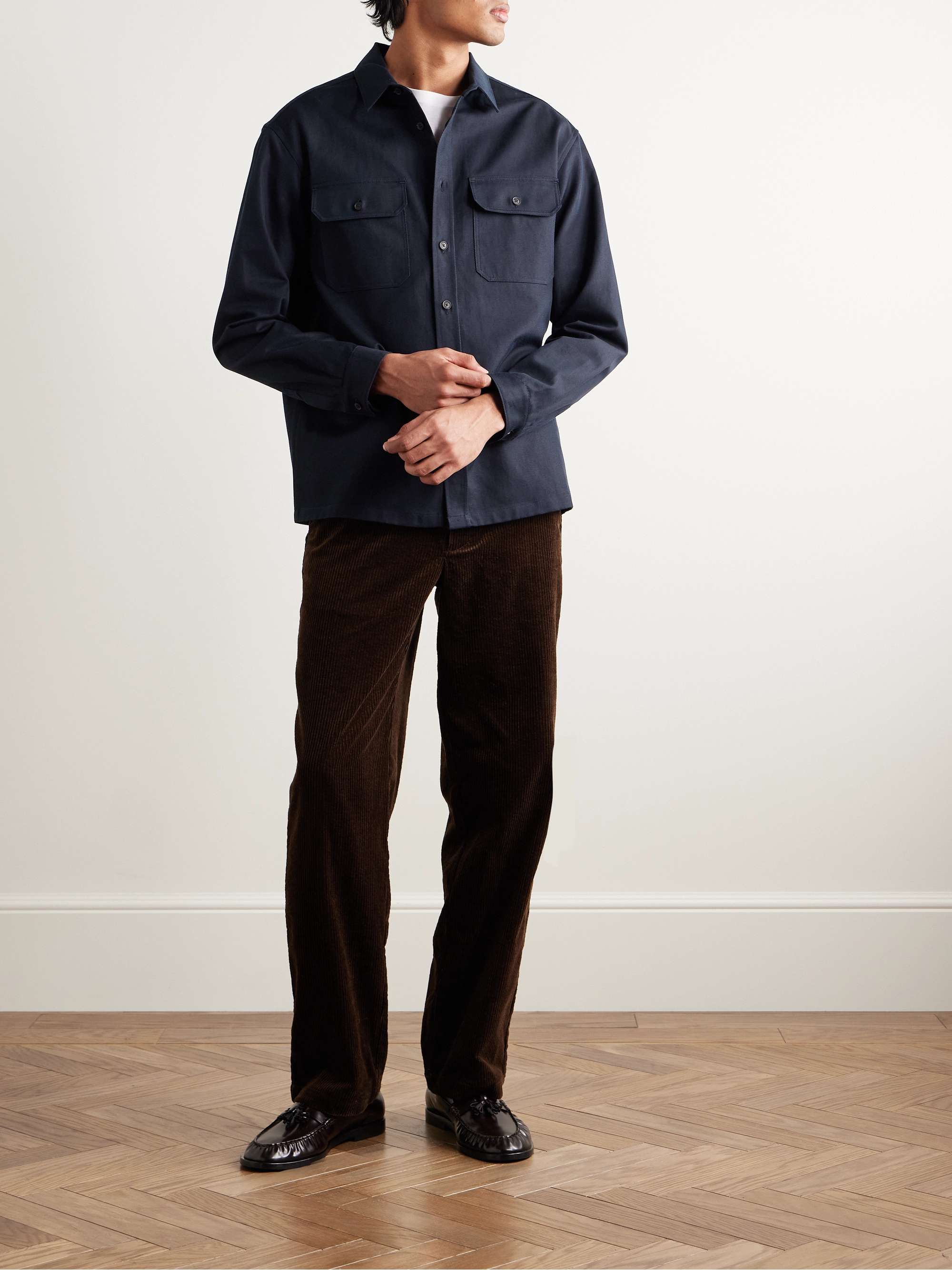 Evander Cotton and Linen-Blend Twill Overshirt view