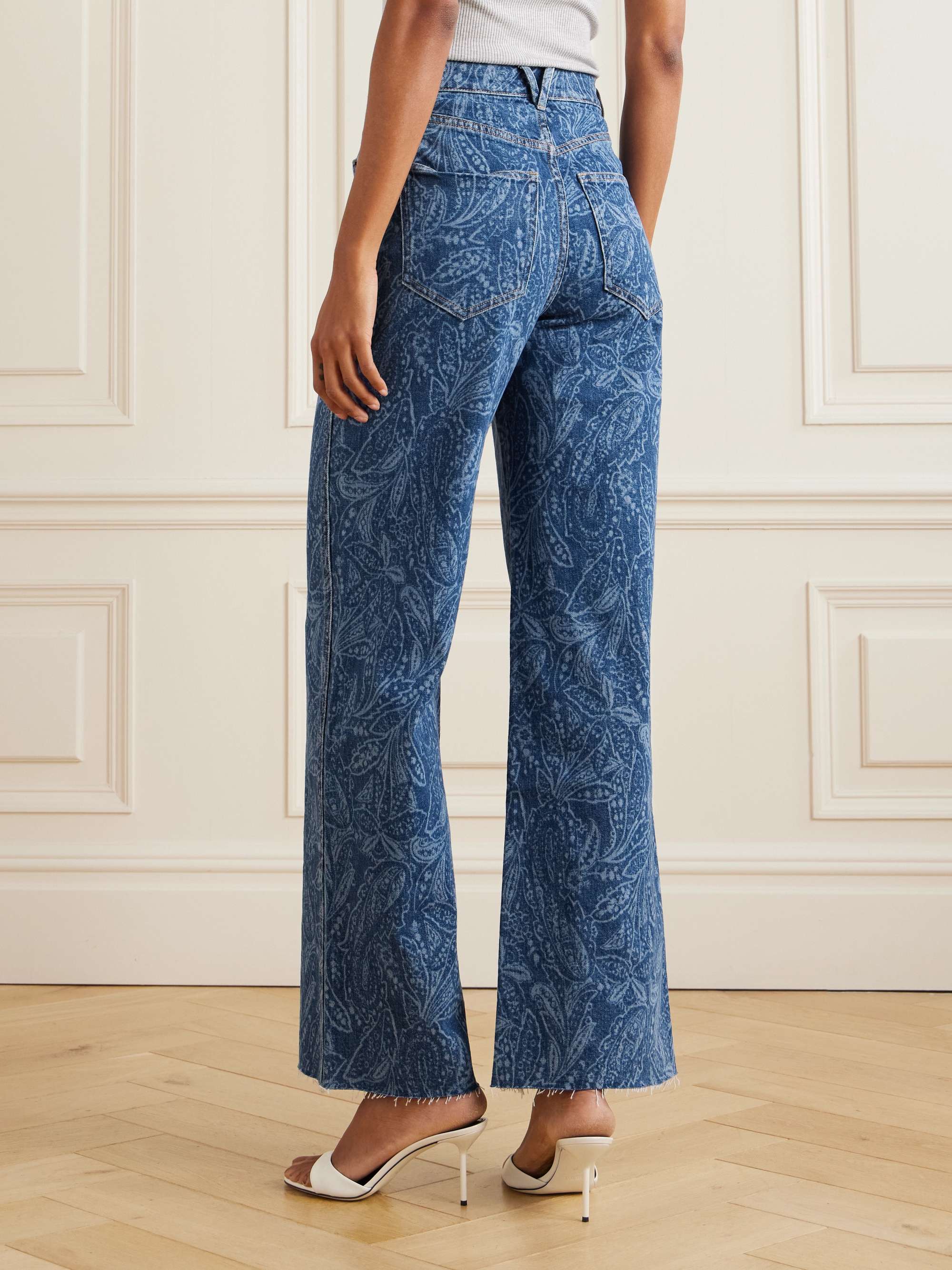 Taylor paisley-print high-rise wide-leg jeans view