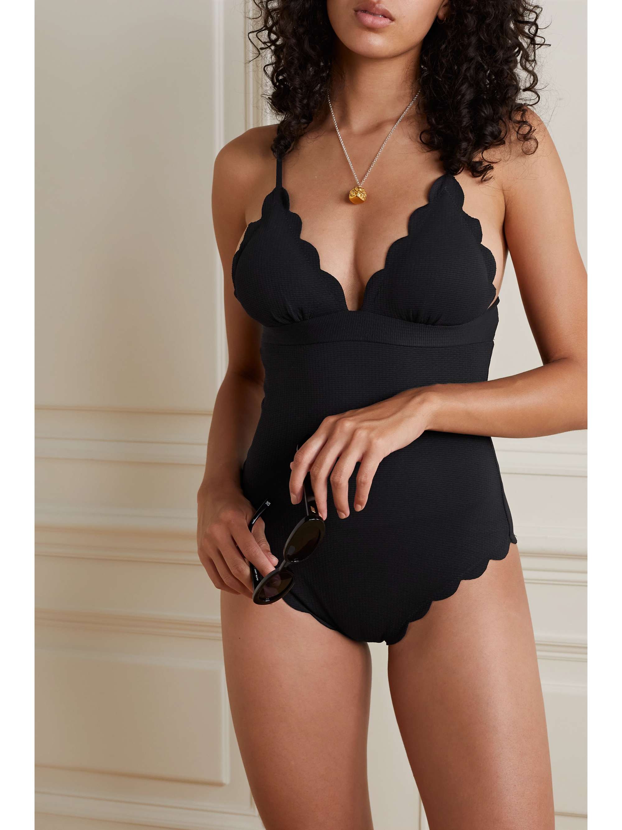 Santa Clara scalloped crepe swimsuit view