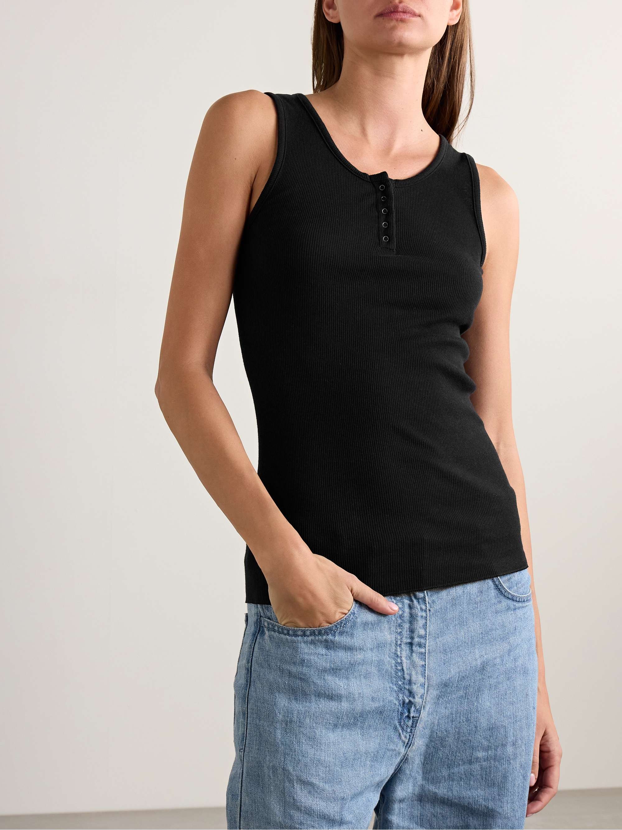 Mansel ribbed cotton-blend tank view