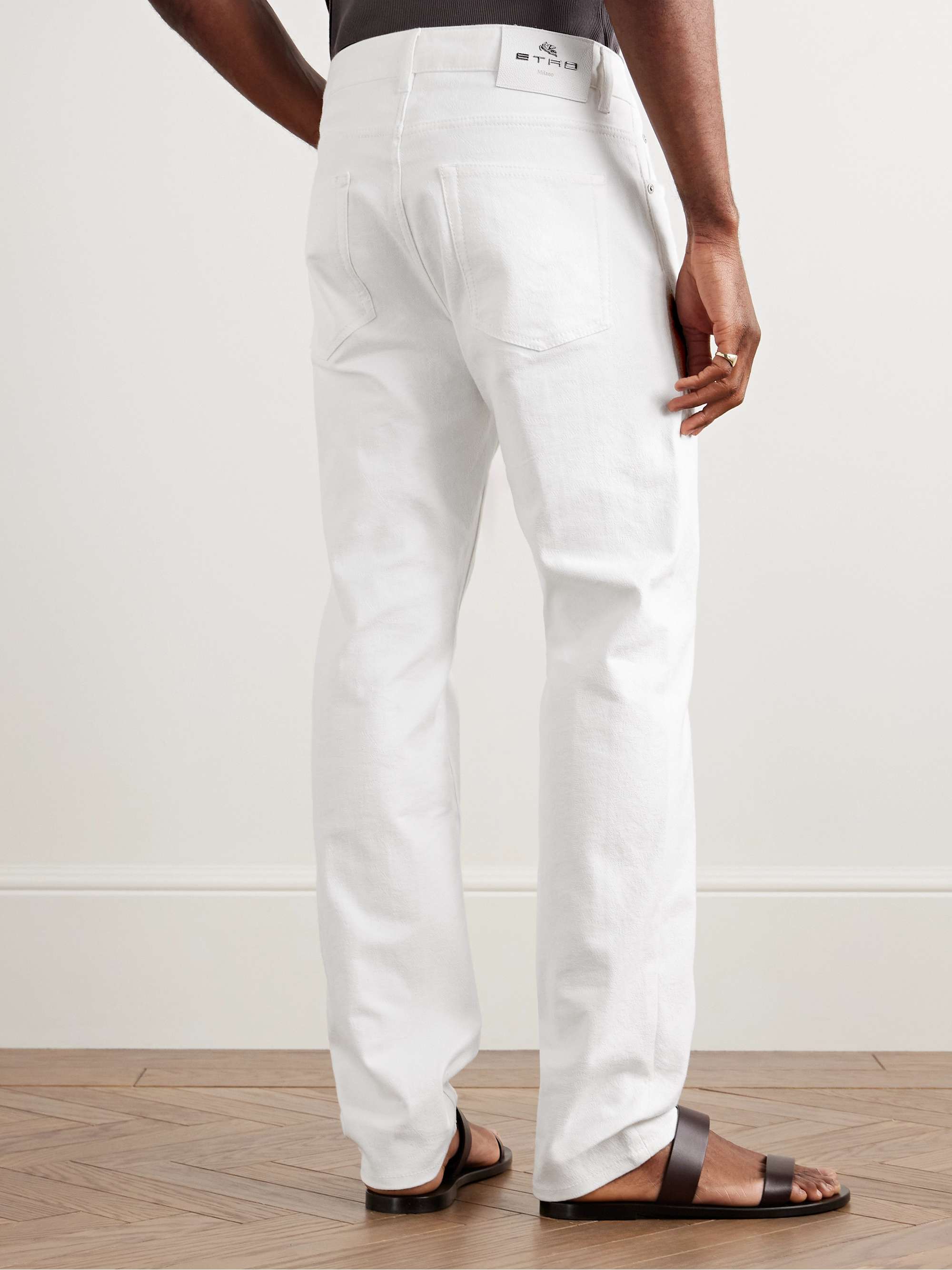 Straight-Leg Paisley-Jacquard Jeans view