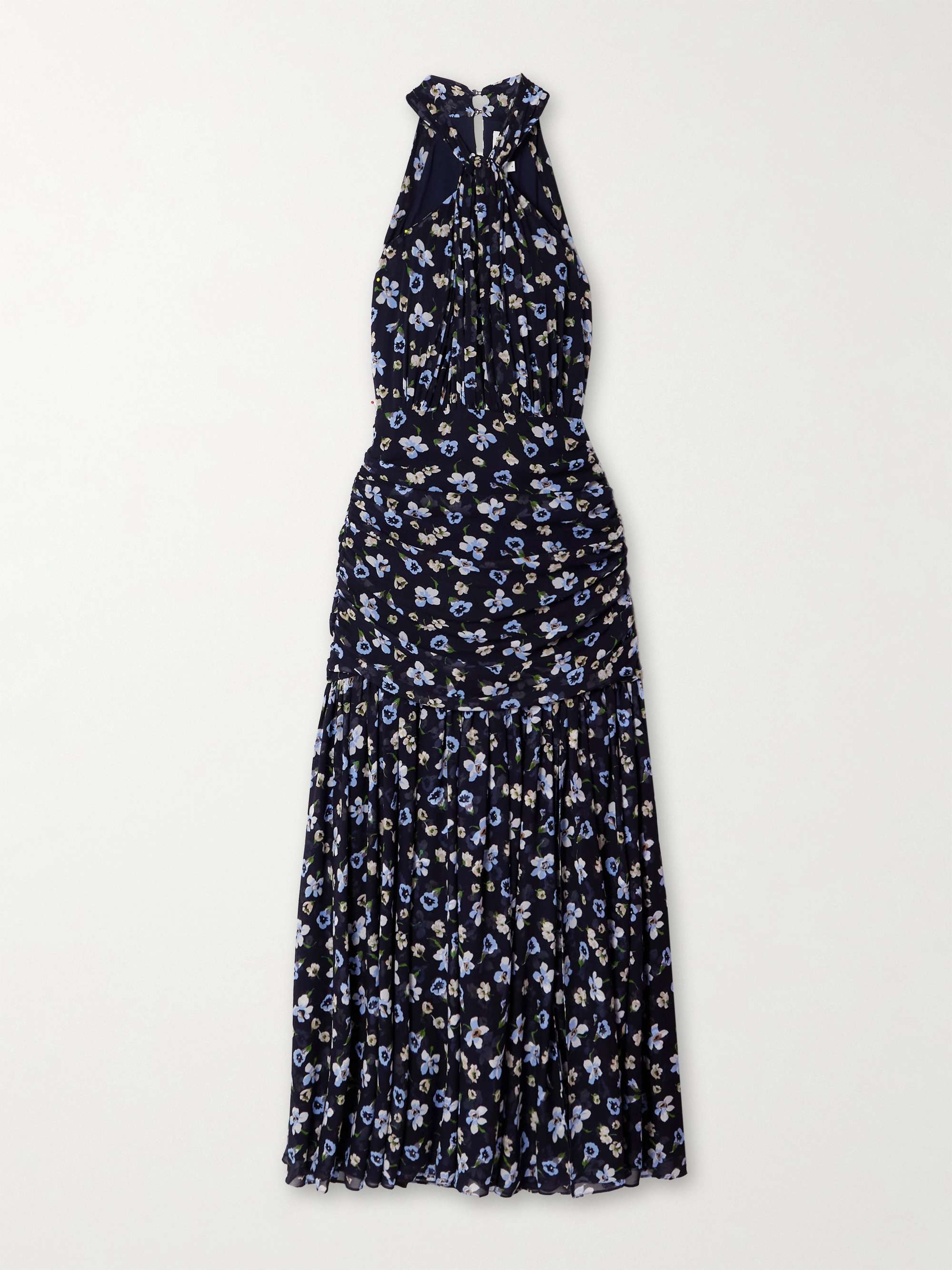 Brock ruched floral-print silk crepe de chine midi dress view