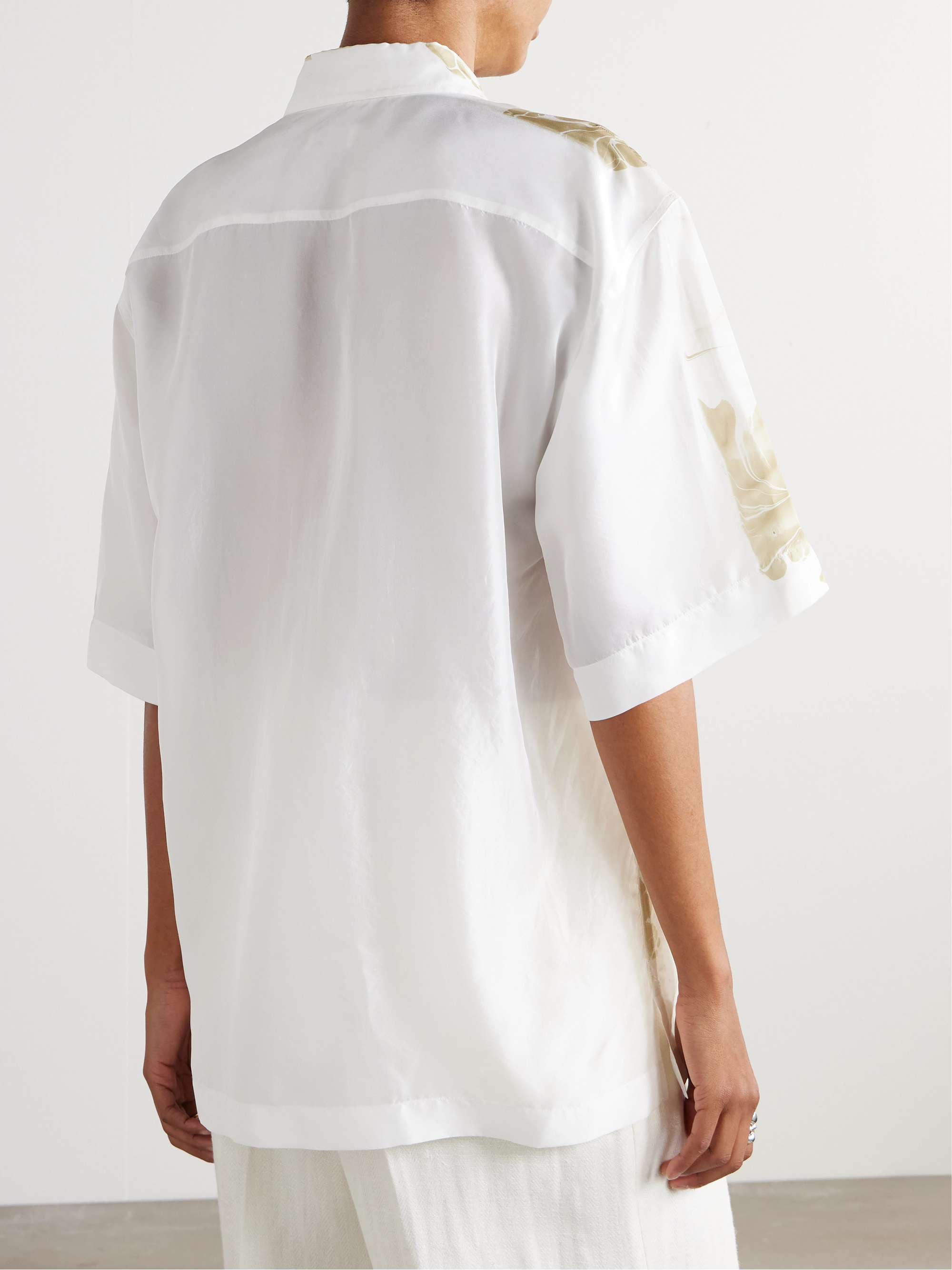 Printed silk-satin shirt view