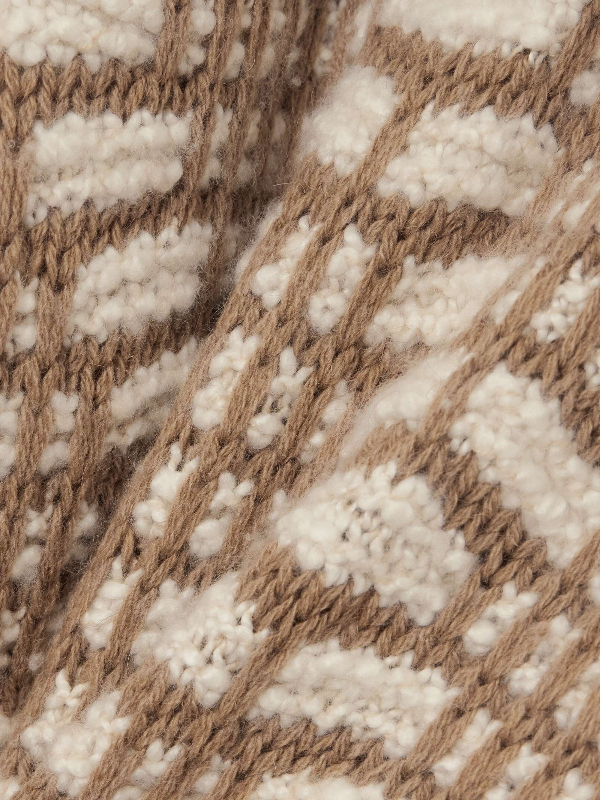 Jacquard-knit camel hair sweater view