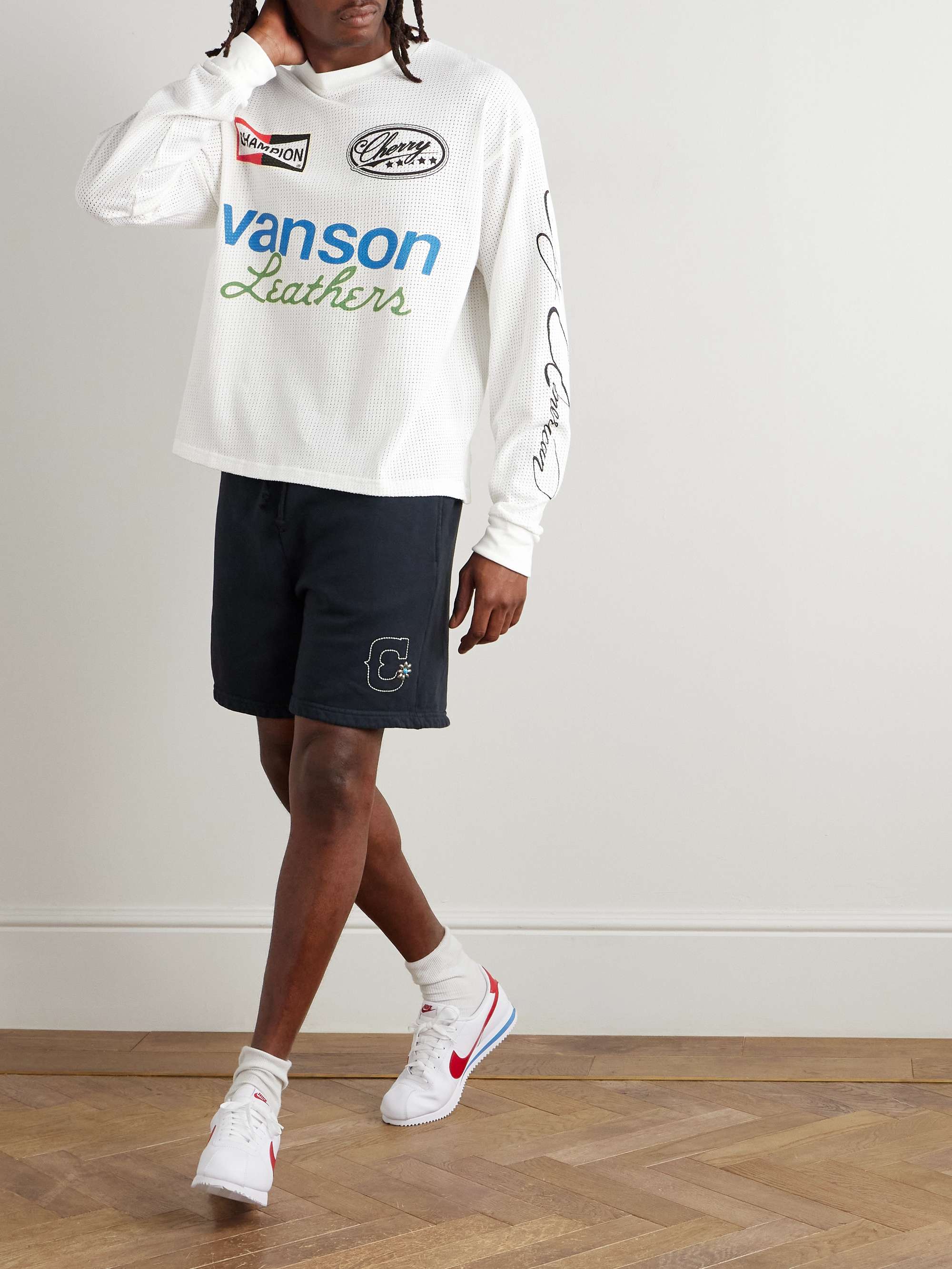 Printed Cotton-Mesh T-Shirt view