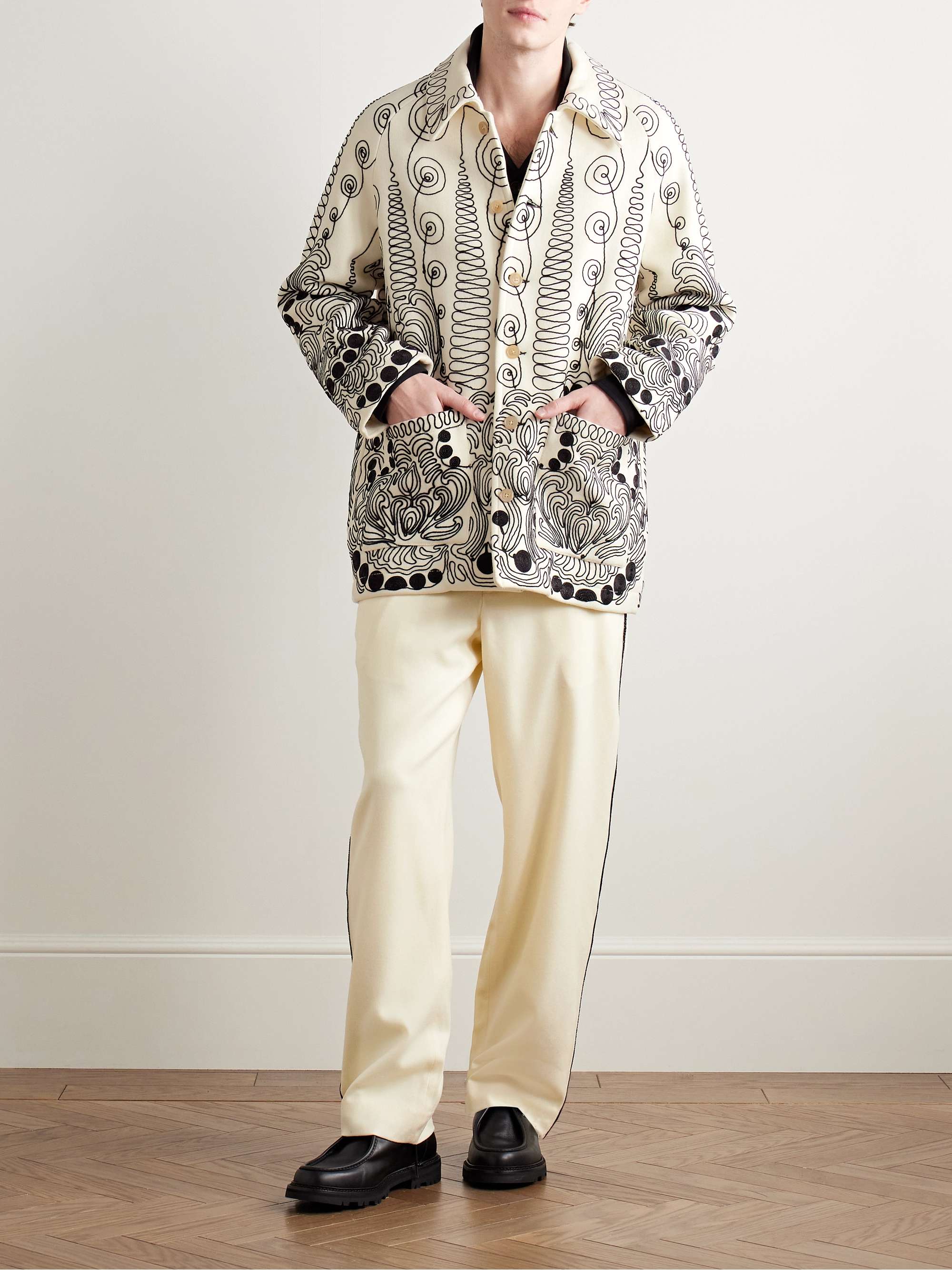 Embroidered Merino Wool Jacket view