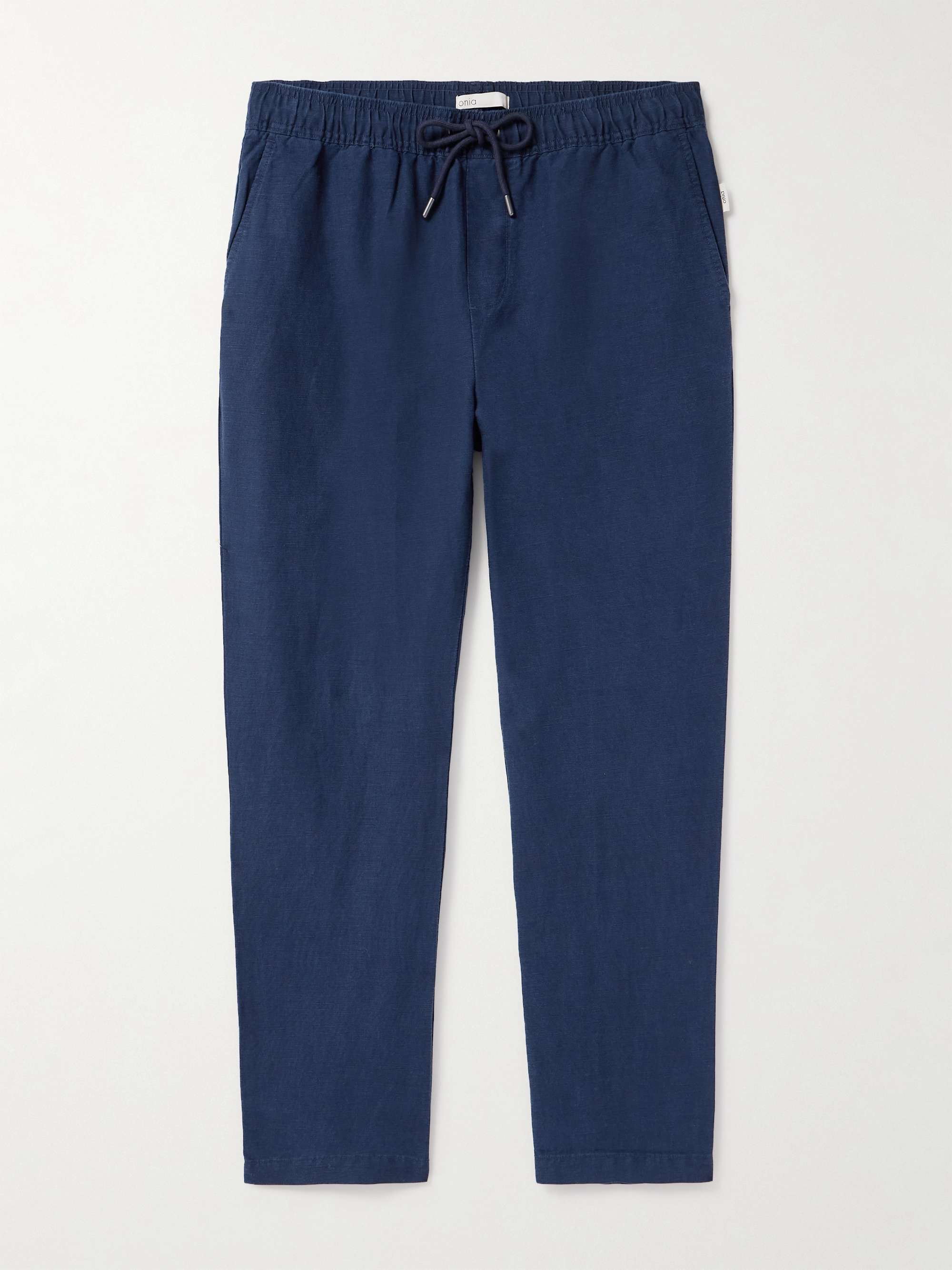 Air Straight-Leg Linen and Lyocell-Blend Drawstring Trousers view