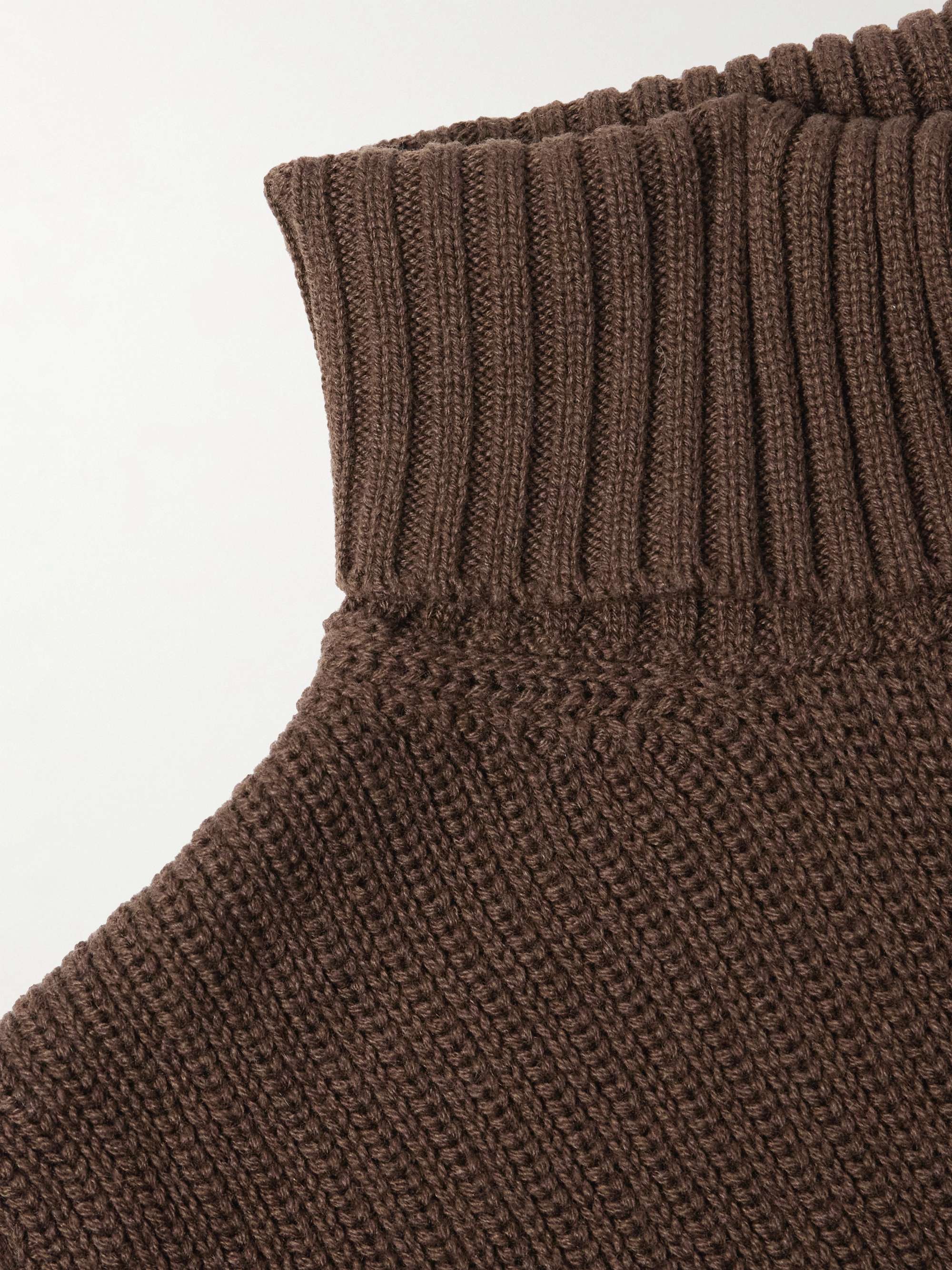Slim-Fit Ribbed Cashmere Rollneck Sweater view