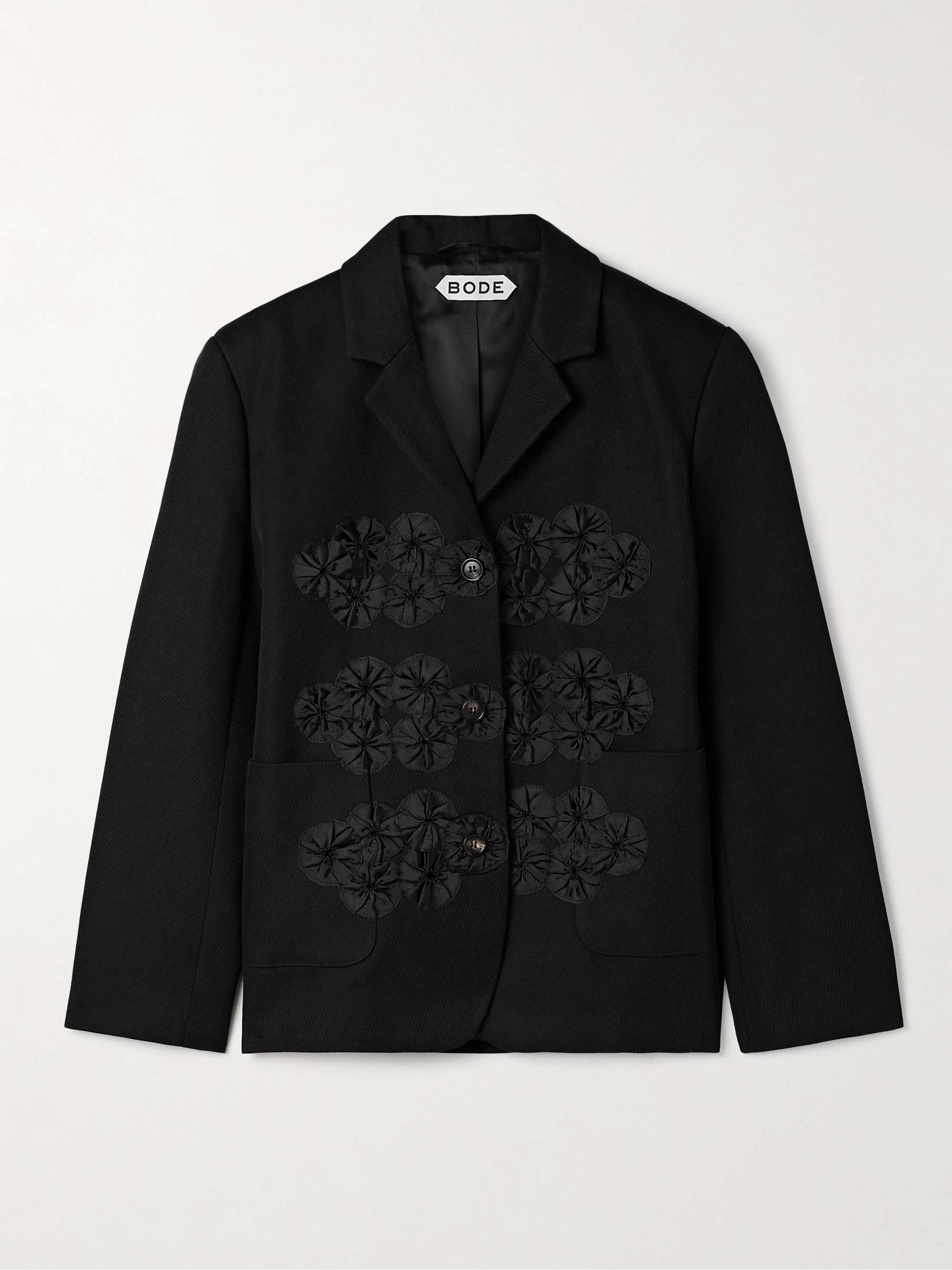 Ribbon Garland grosgrain-trimmed cotton-twill jacket view