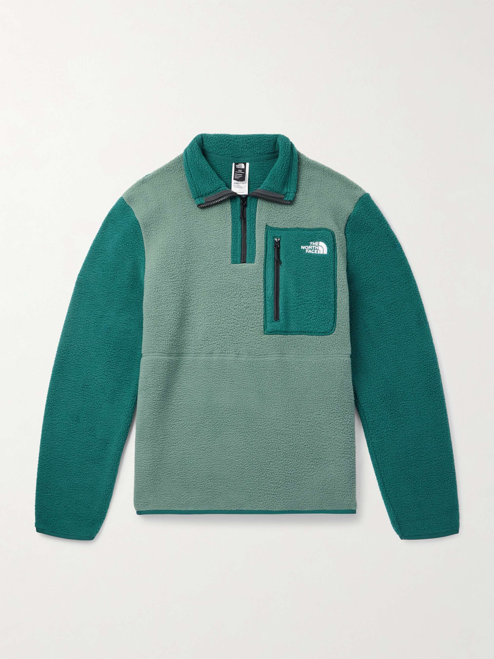 Yumiori Logo-Embroidered Colour-Block Fleece Half-Zip Jacket view
