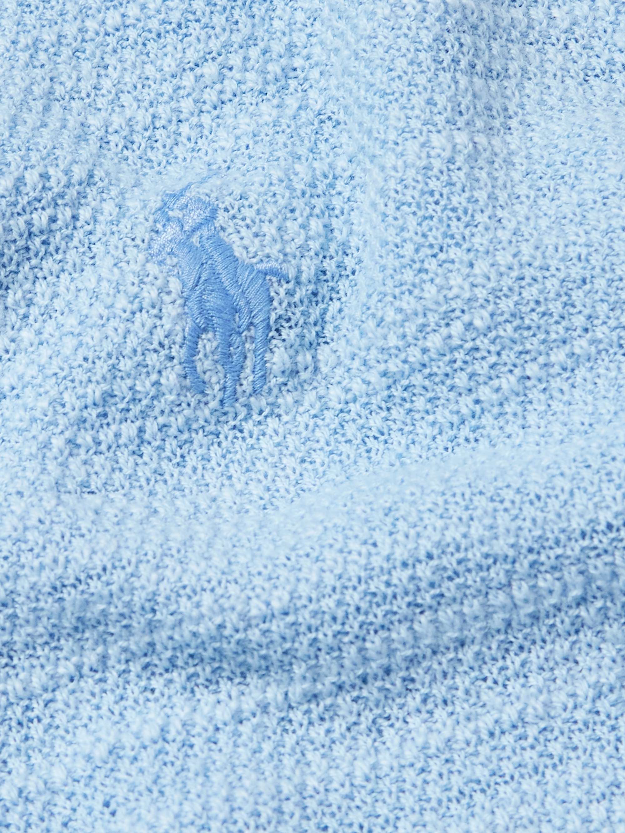 Logo-Embroidered Cotton and Linen-Blend Polo Shirt view