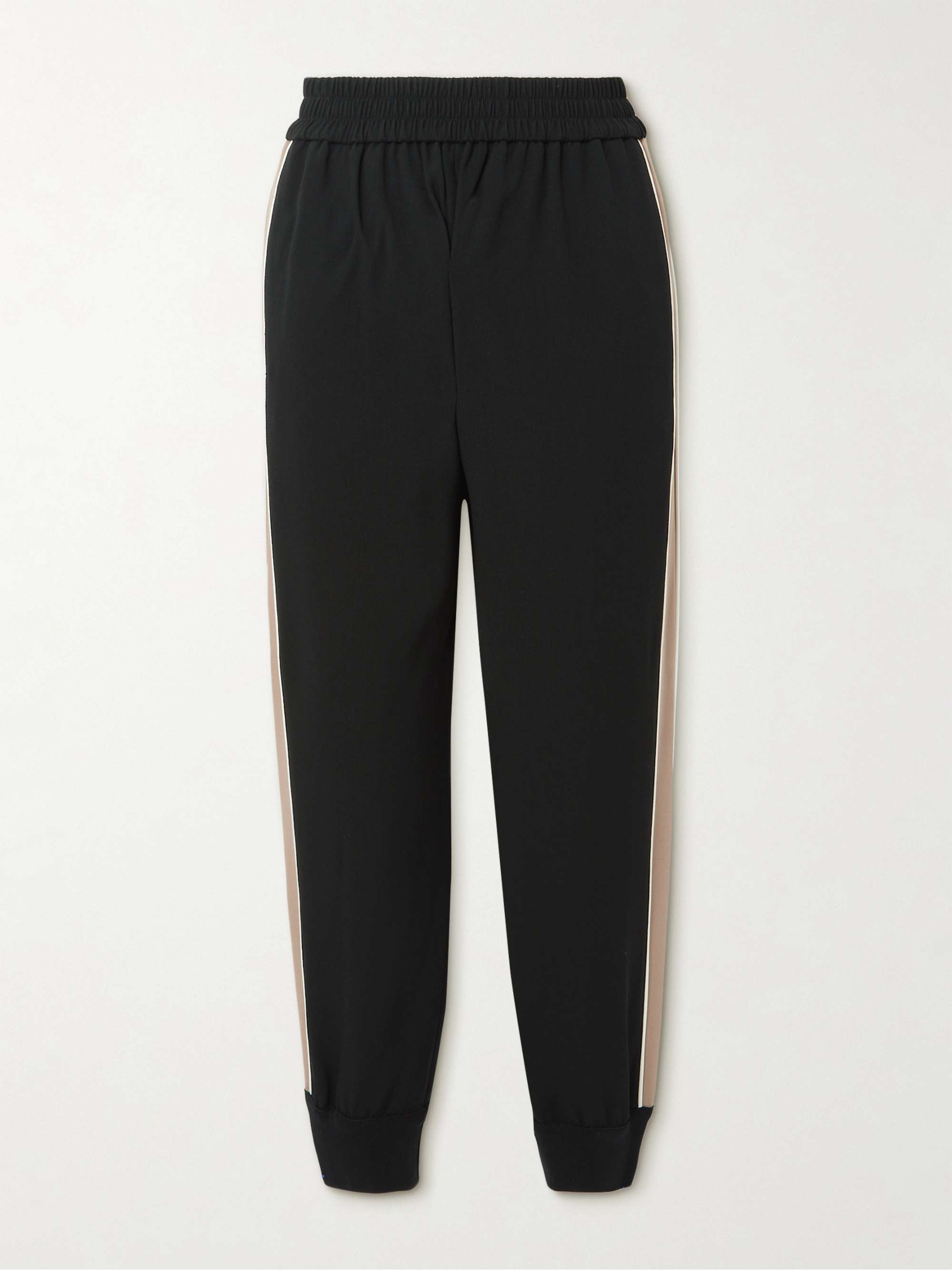 Paneled crepe track pants view