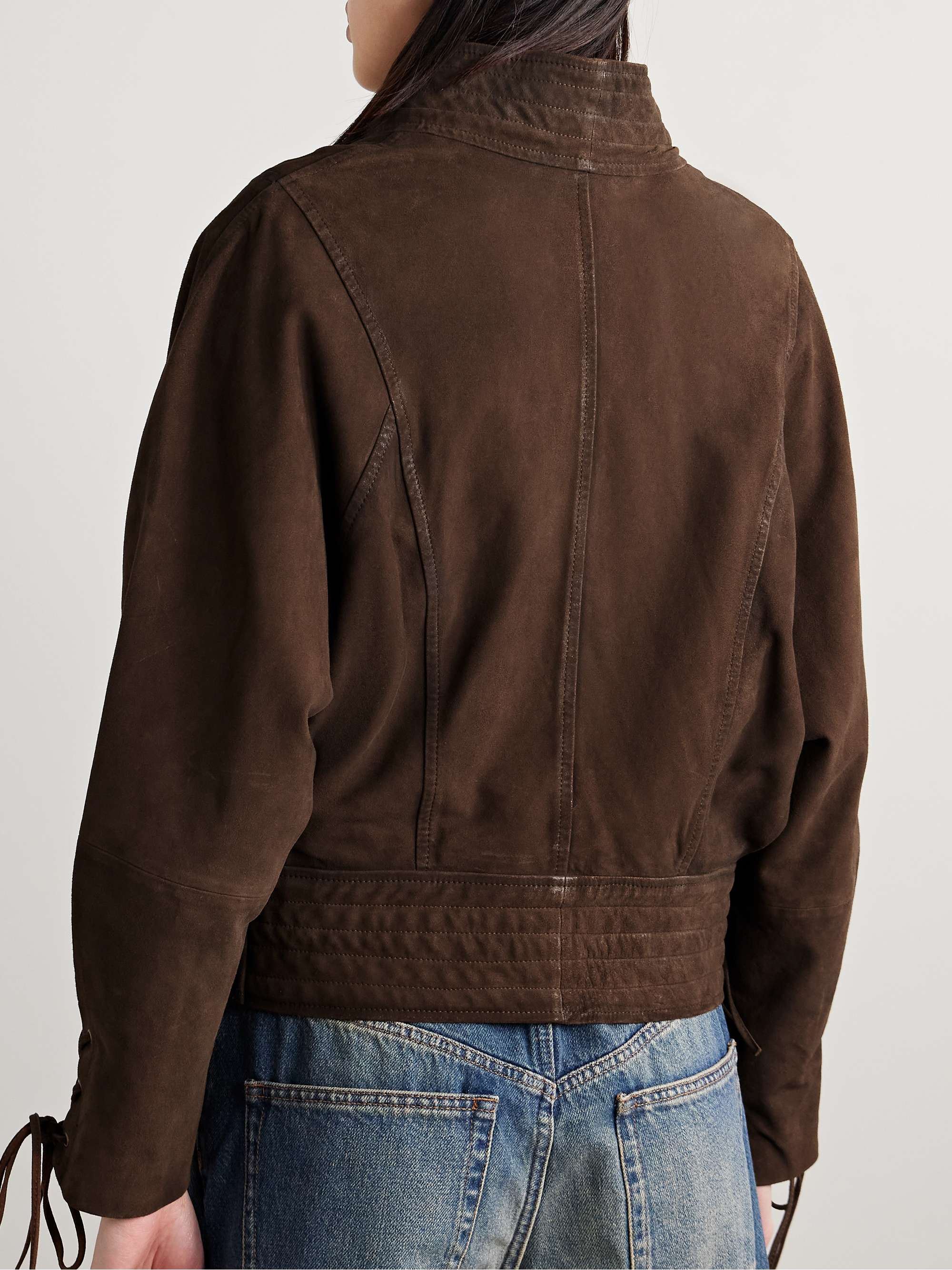 Edina lace-up suede jacket view