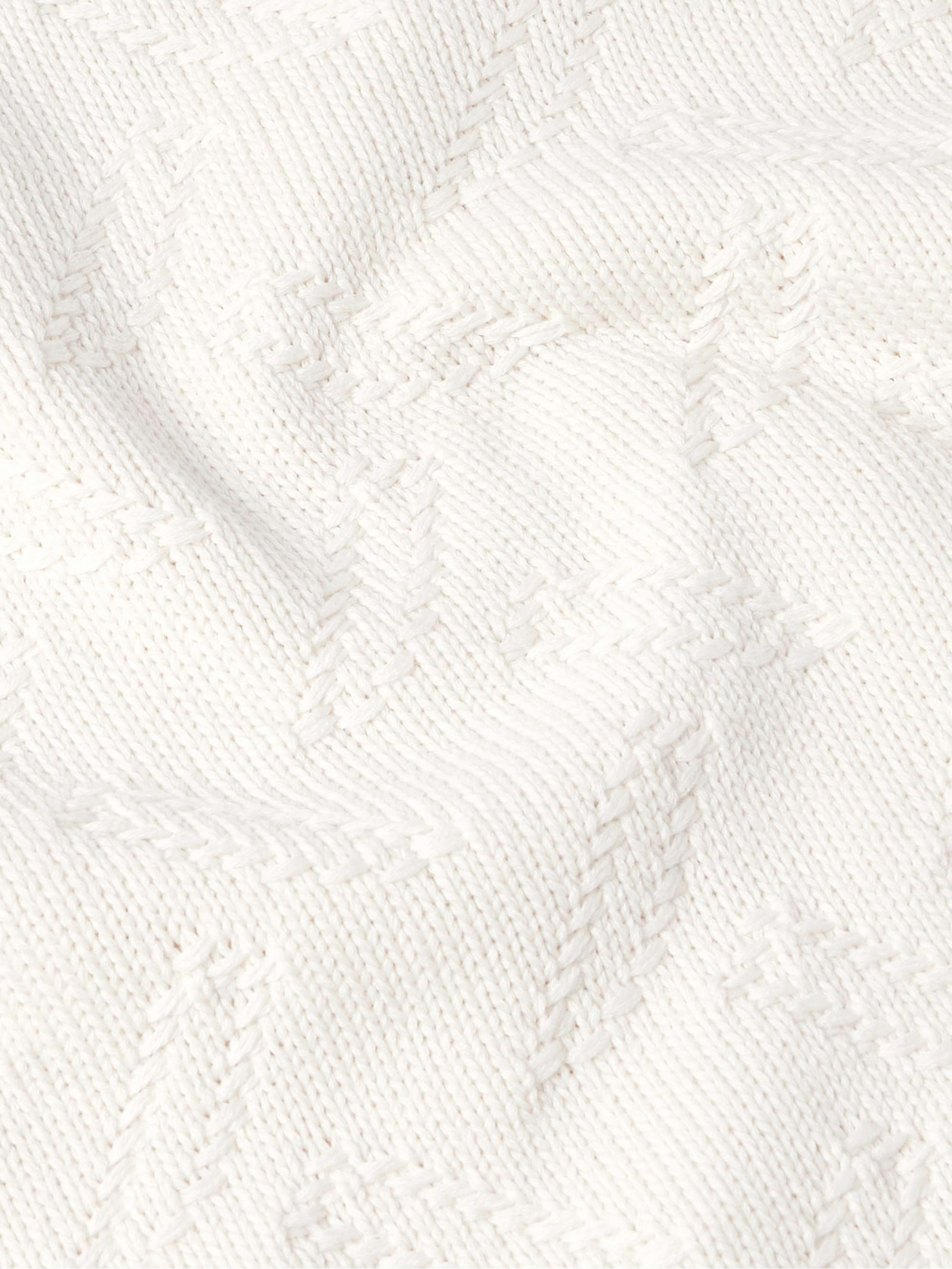 Confetti Distressed Jacquard-Knit Cotton Sweater view
