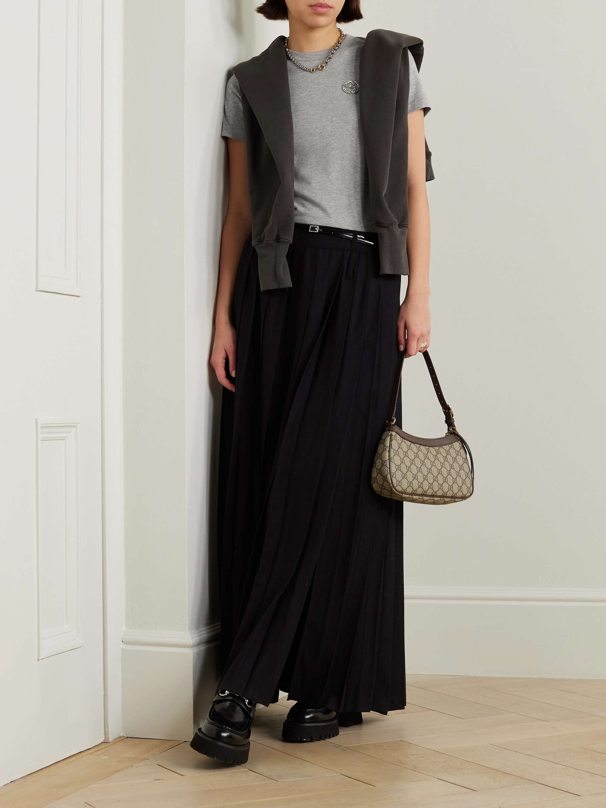 Crystal-embellished cotton-jersey T-shirt view