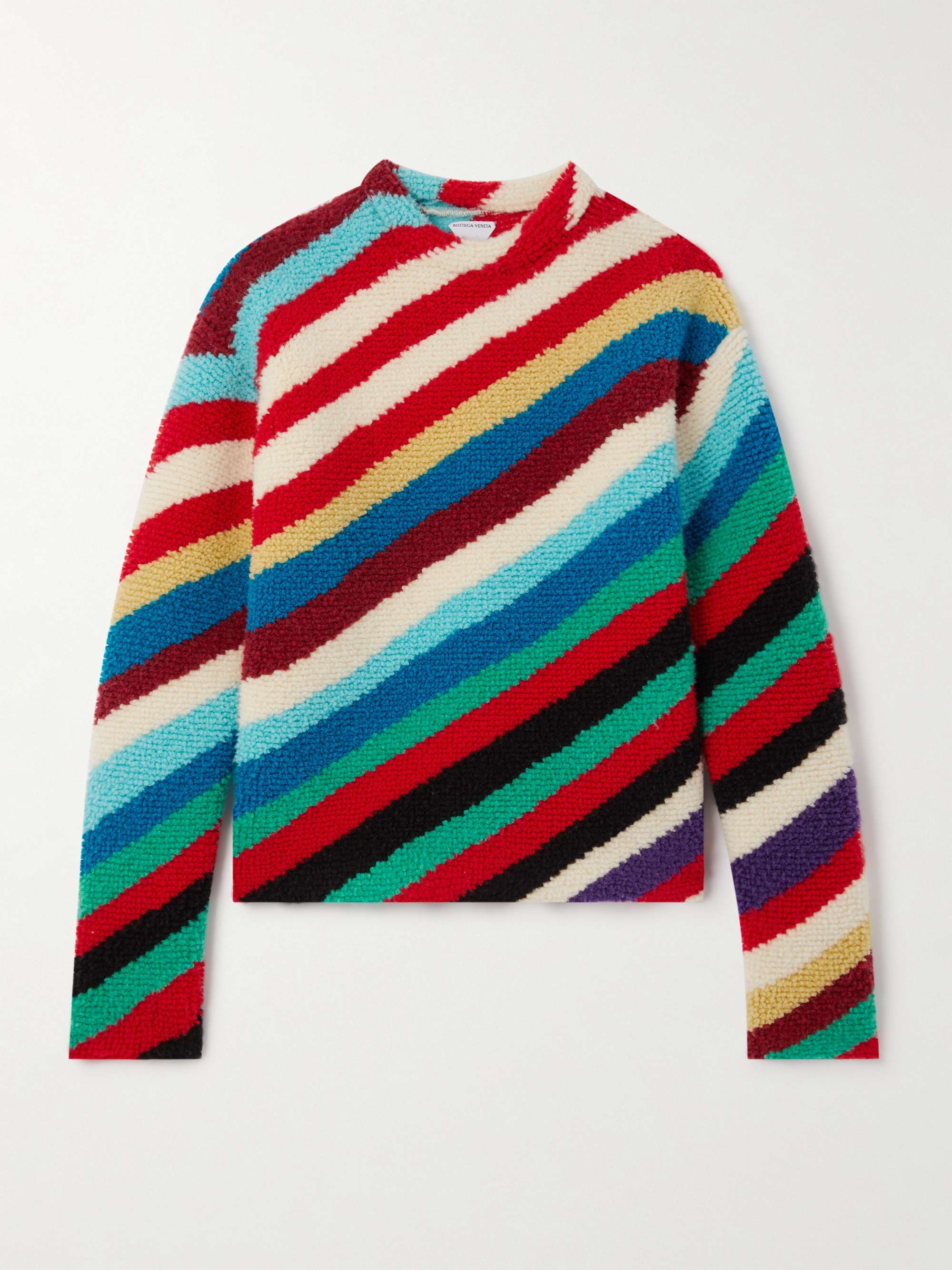 Striped knitted wool sweater view