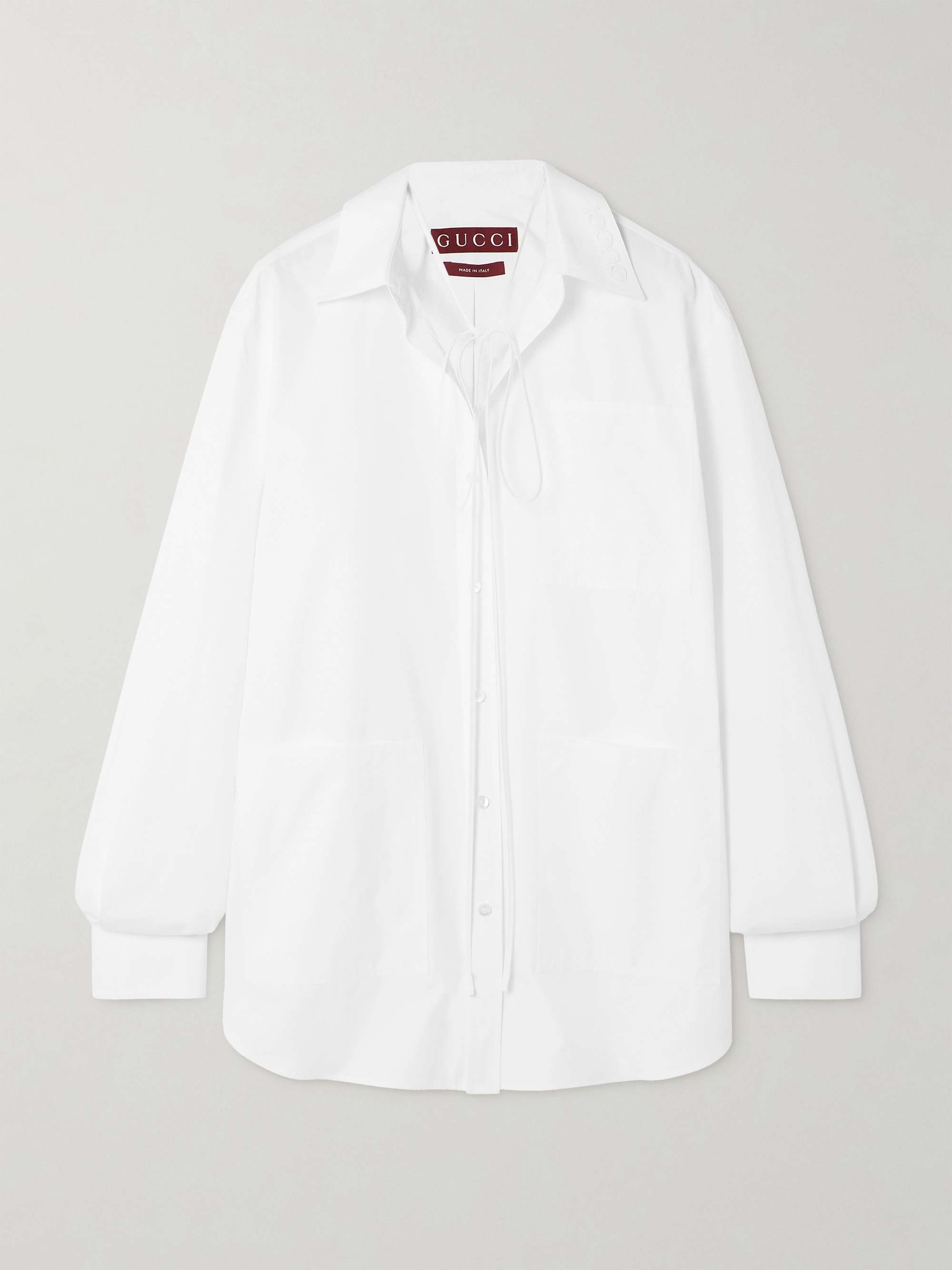 Oversized appliquéd cotton-poplin shirt view